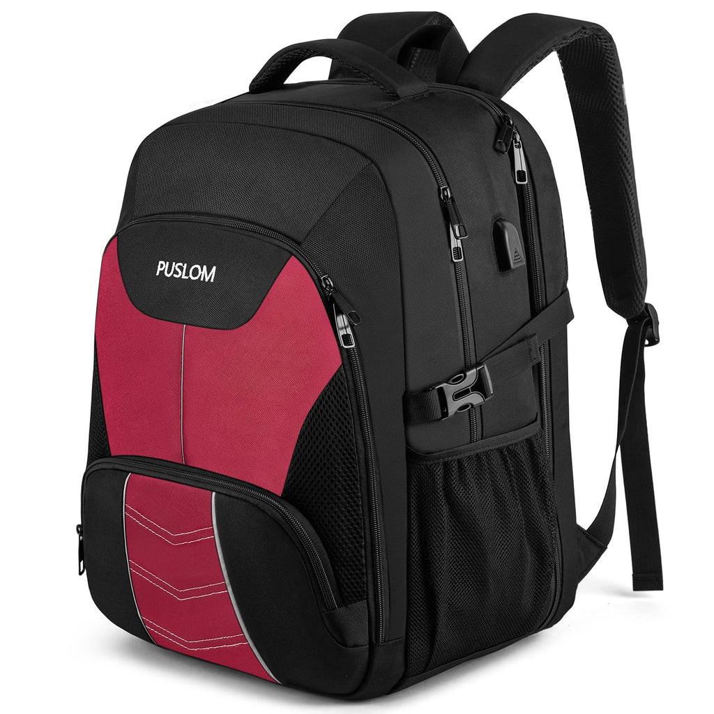 Extra Large Backpack for Men 55L,18.4Inch Travel Laptop Backpack with USB Charging Port Business Flight Approved Carry On Backpack,TSA Big Capacity Heavy Duty Computer Bag College Bookbag,Black