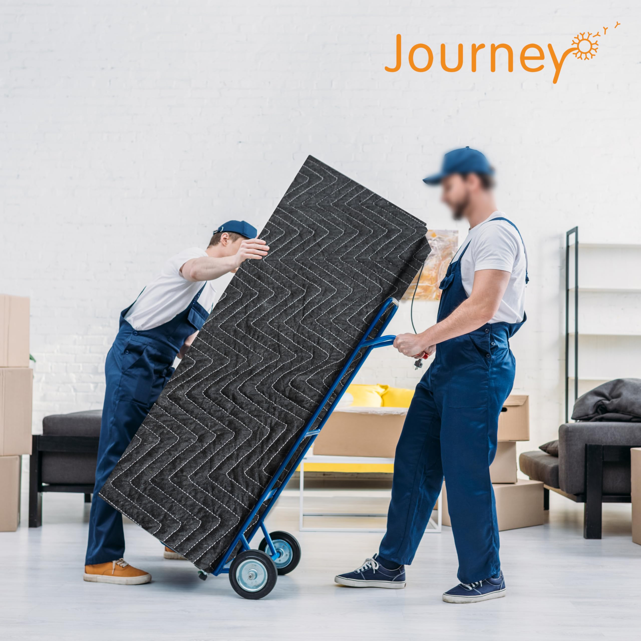 Moving Blankets 72"x80", (45 lb/dz Weight), Heavy Duty Moving Blanket, Deluxe Quality Padded Packing Blankets for Furniture Shipping and Storage, Black (1 Blanket)