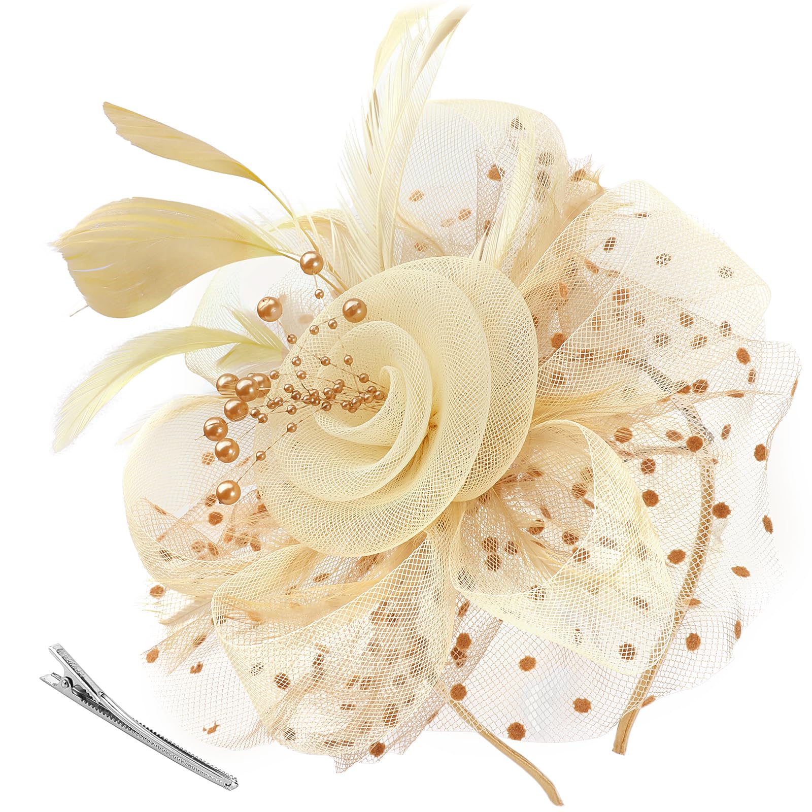 AQOKKA Women Fascinators Hats Flower Fascinators with Headband and Clip Tea Party Headwear for Women and Girls