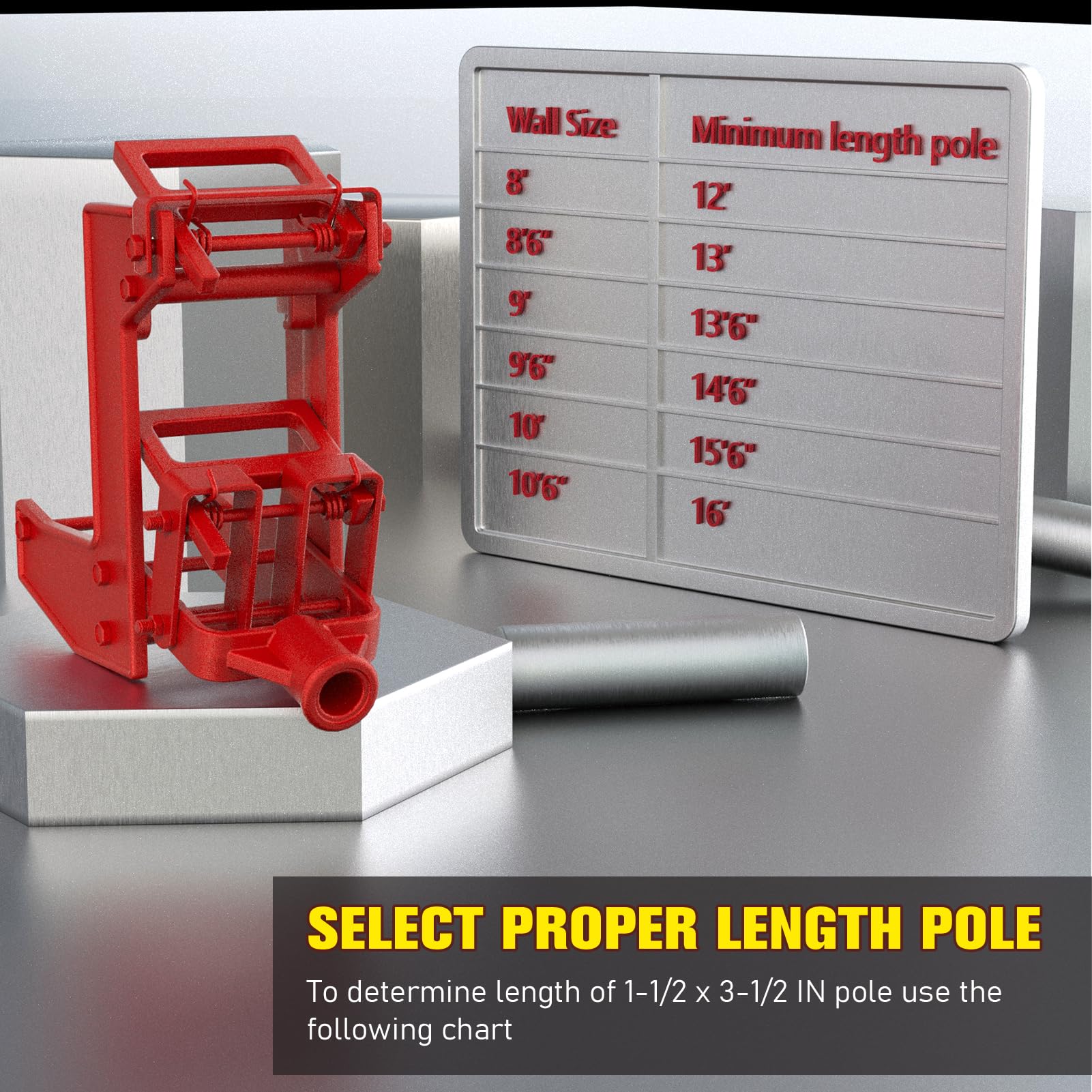 Sebupar Wall Jack, Portable Wall Jacks for Framing, Use with 1-1/2 X 3-1/2 in Fir Poles Or 1 in Od Steel Pipe, Malleable Casting Iron Wall Jack for Lifting Wall Beams, Capacity of Lifting 1,000 lbs