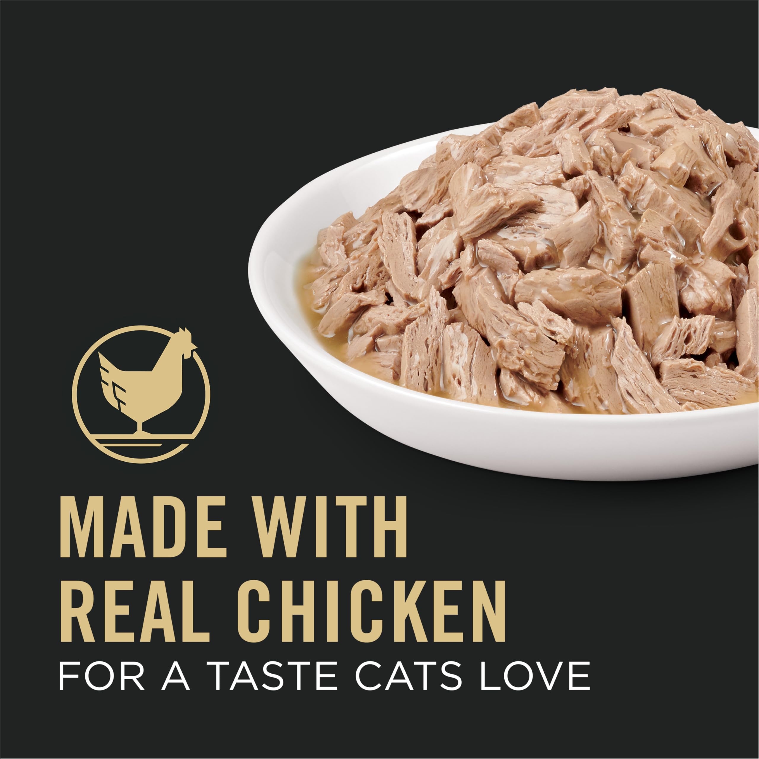 Purina Pro Plan Wet Cat Food Vital Systems Chicken Entree in Wet Cat Food Gravy 4-in-1 Immune, Brain, Muscle and Vision - (Pack of 24) 3 oz. Cans