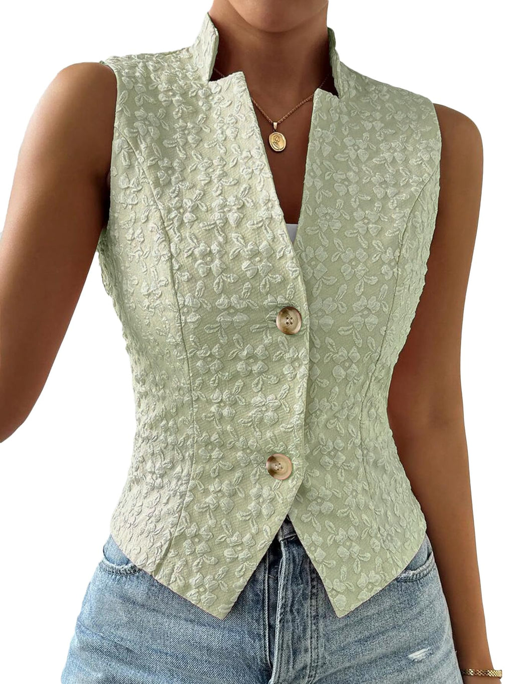 Mina Self Women's 2026 Summer Lightweight Knit Vest Top - Breathable Stretchy Floral Trendy Casual Work Office Slim Waistcoat