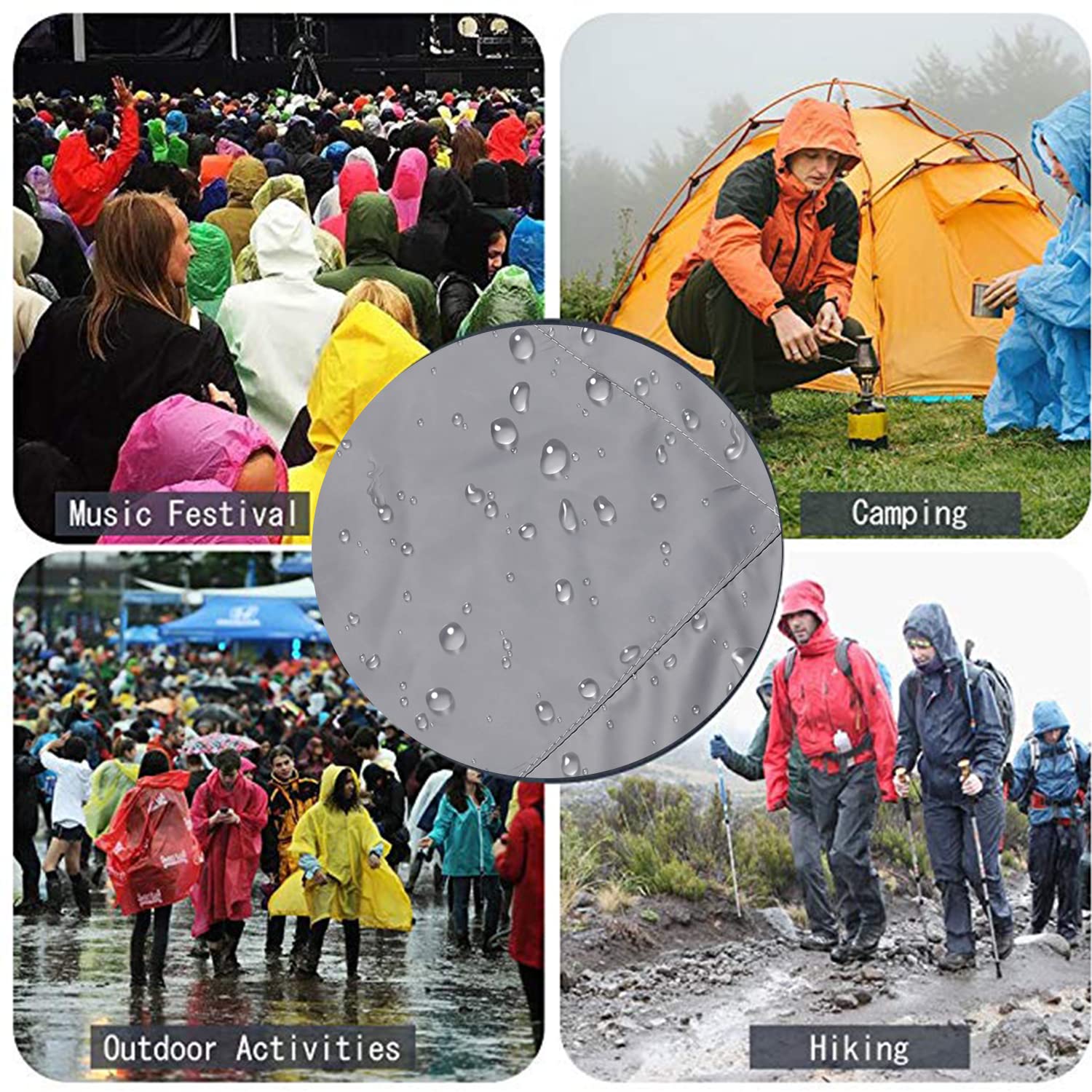 Women's Raincoats Lightweight Waterproof Windproof Adjustable Windbreaker Rain Jackets Hooded with Pockets S-XXL