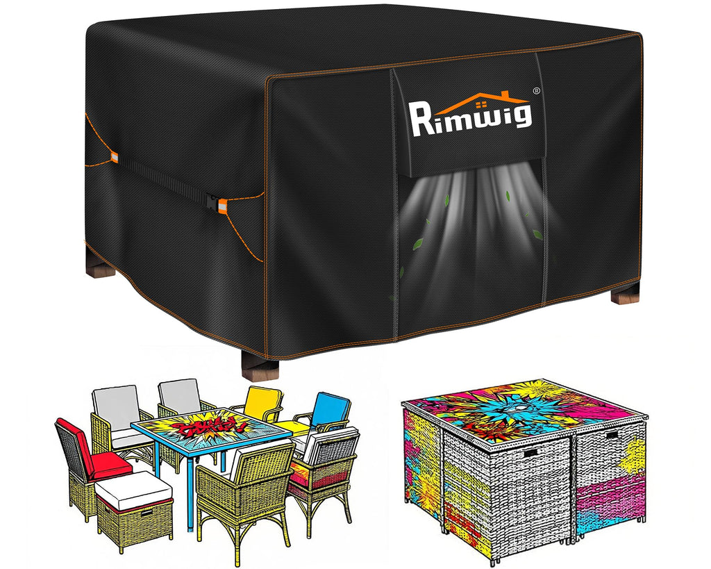 Extra large Patio Furniture Set Covers Waterproof, outdoor furniture covers clearance, Sectional Sofa Couch Set Covers, Outside Table Chair Set Cover Rectangular Heavy Duty 110" L x 57" W x 28" H