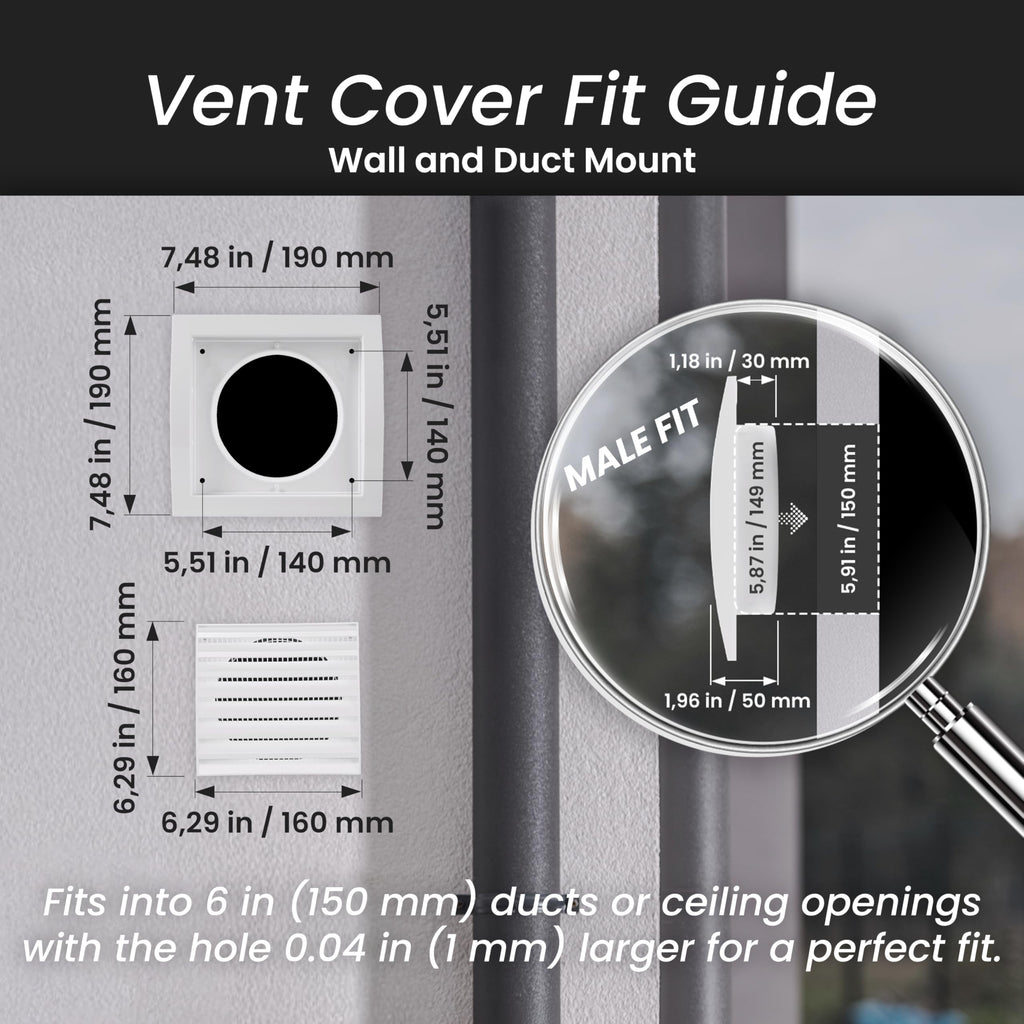 Repa Market 4 Inch Anthracite Dryer Vent Hood/Duct Cover for Walls or Ceiling/ABS Plastic Louvered Air Grille with Built-In Mesh Screen/Exhaust and Dryer Vent Covers for Indoor & Outdoor Use