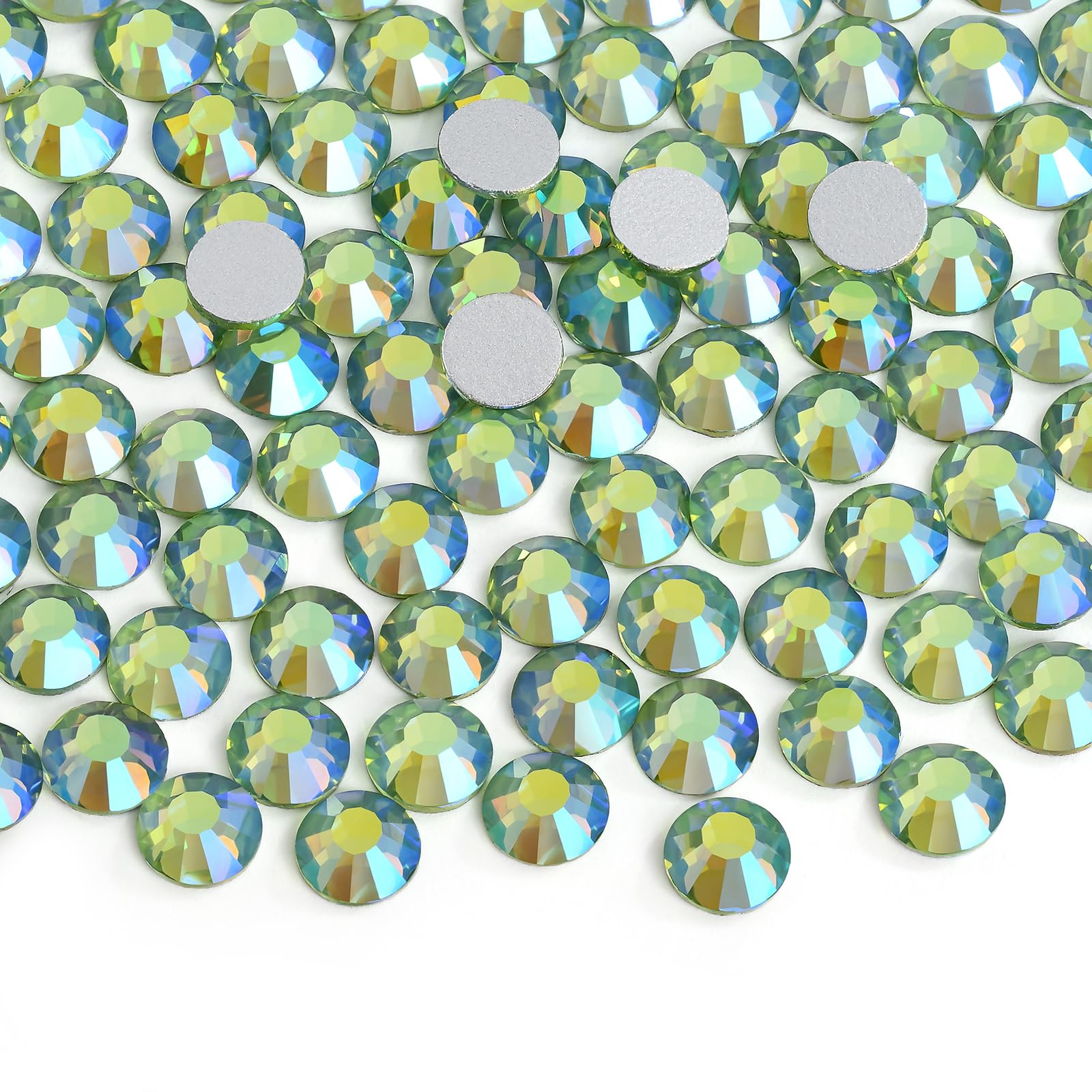 2880 Pieces Flatback Rhinestones Glue Fix Crystal Glass Diamantes Gems for Crafting Nail Art Crafts Decorations Clothes Shoes 1.4 mm (ss3, Amber)
