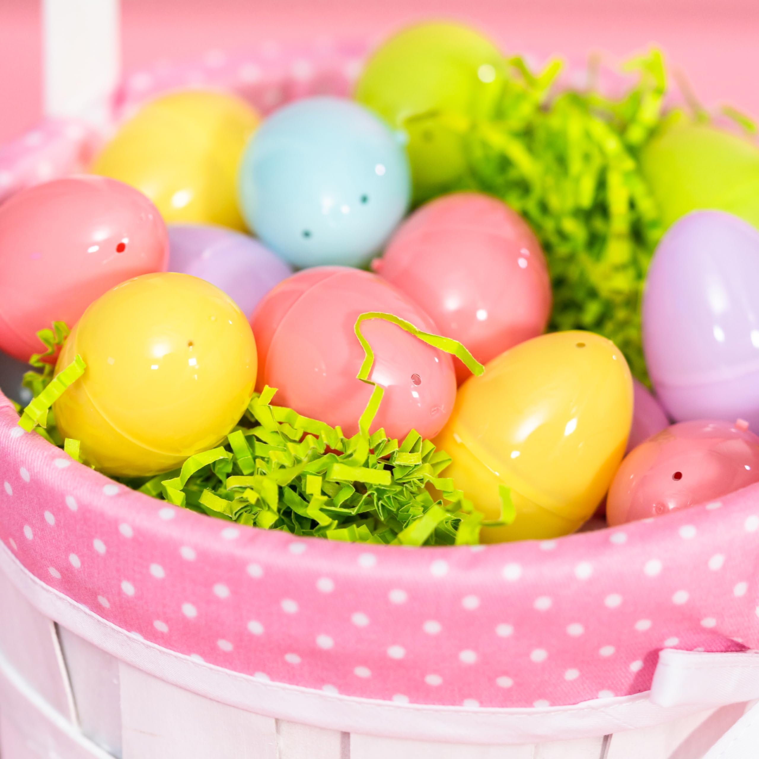 OCTERIC 30Pcs Easter Eggs, 2.3" Fillable Pastel Colors Plastic Easter Eggs Empty for Easter Hunt, Easter Basket Stuffers, Party Favor, Classroom Prize Supplies