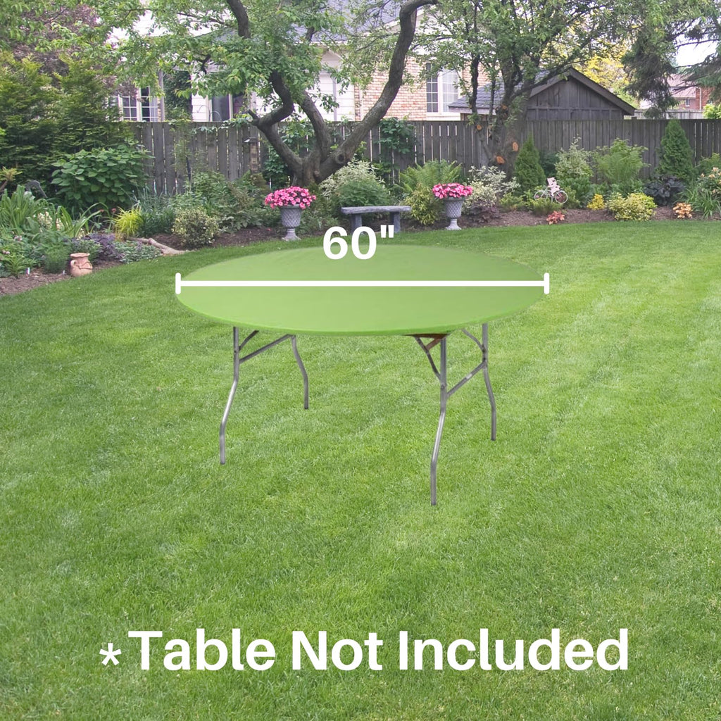 Kwik-Covers 60" Round Fitted Plastic Table Covers, 5 Pack (Black)