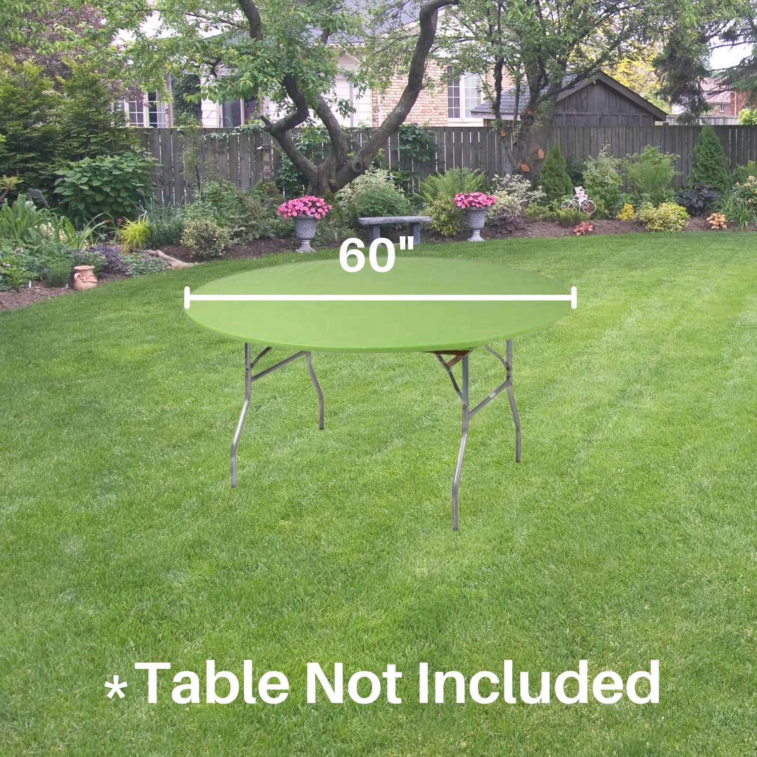 Kwik-Covers 60" Round Fitted Plastic Table Covers, 5 Pack (Black)