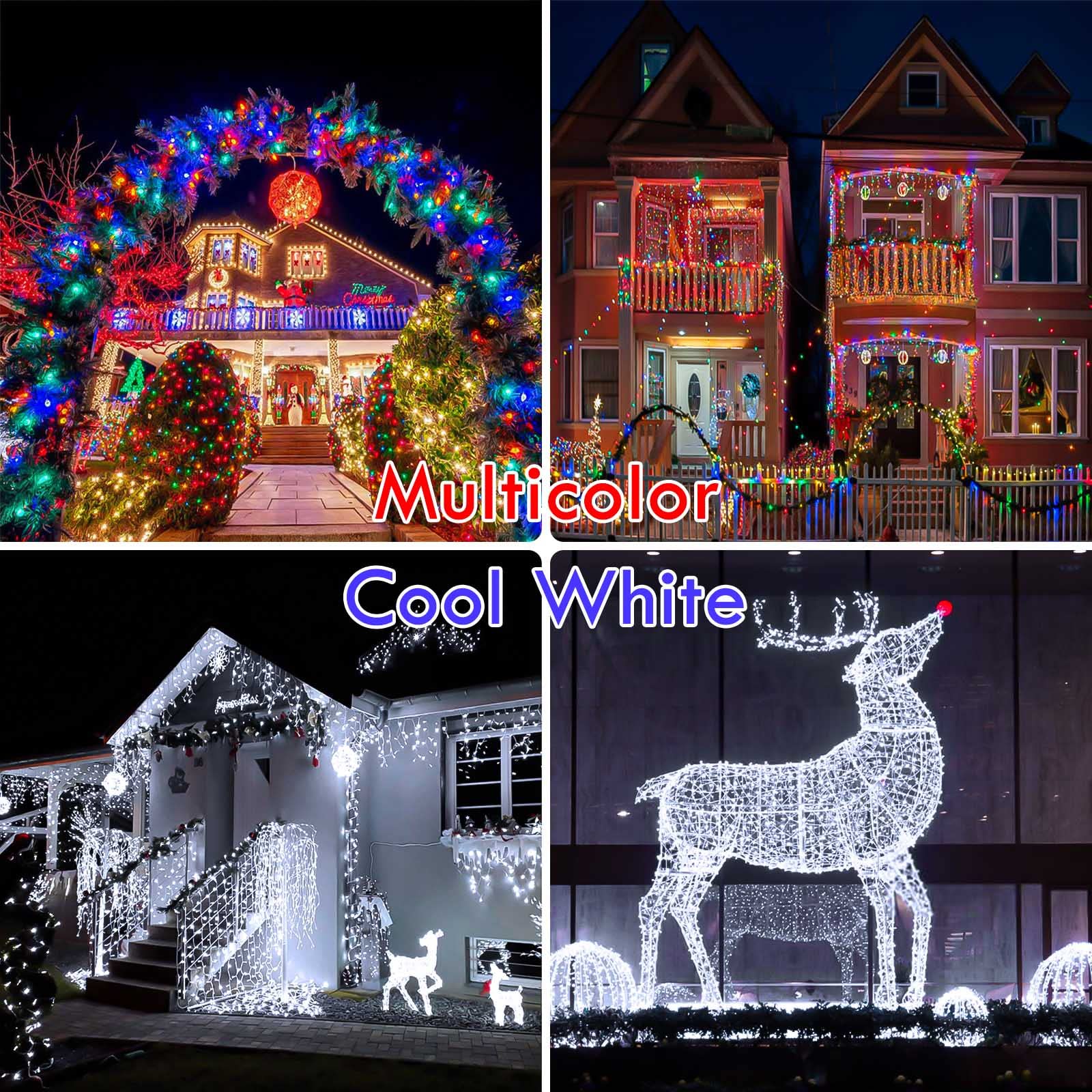 Connectable 100 LED String Lights Indoor Outdoor, 33FT Warm White Christmas Lights Waterproof, 13 Modes with Timer, Twinkle Fairy Lights Plug in Clear Wire for Christmas Tree, Bedroom, Classroom Decor