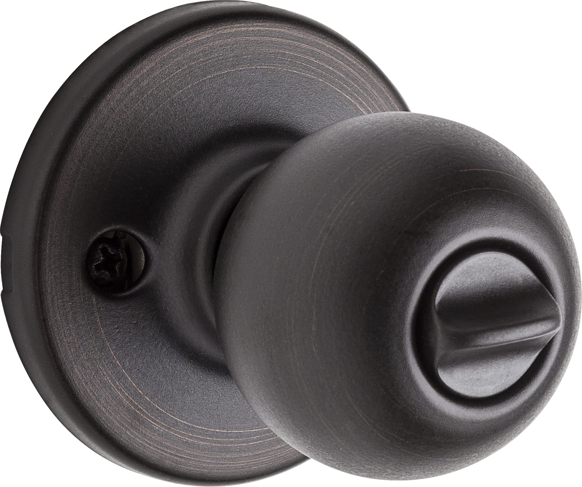Kwikset Polo Dummy Door Knob, Single Sided Handle for Closets, French Double Doors, and Pantry, Matte Black Non-Turning Interior Push/Pull Door Knob, with Microban Protection