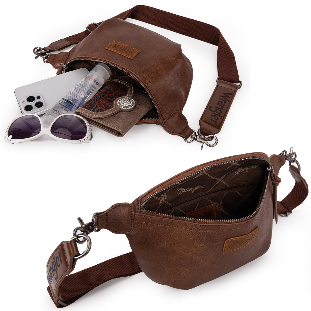 Wrangler Crossbody Bags for Women Large Fanny Packs Bum Bag Travel Belt Bags Sling Purse