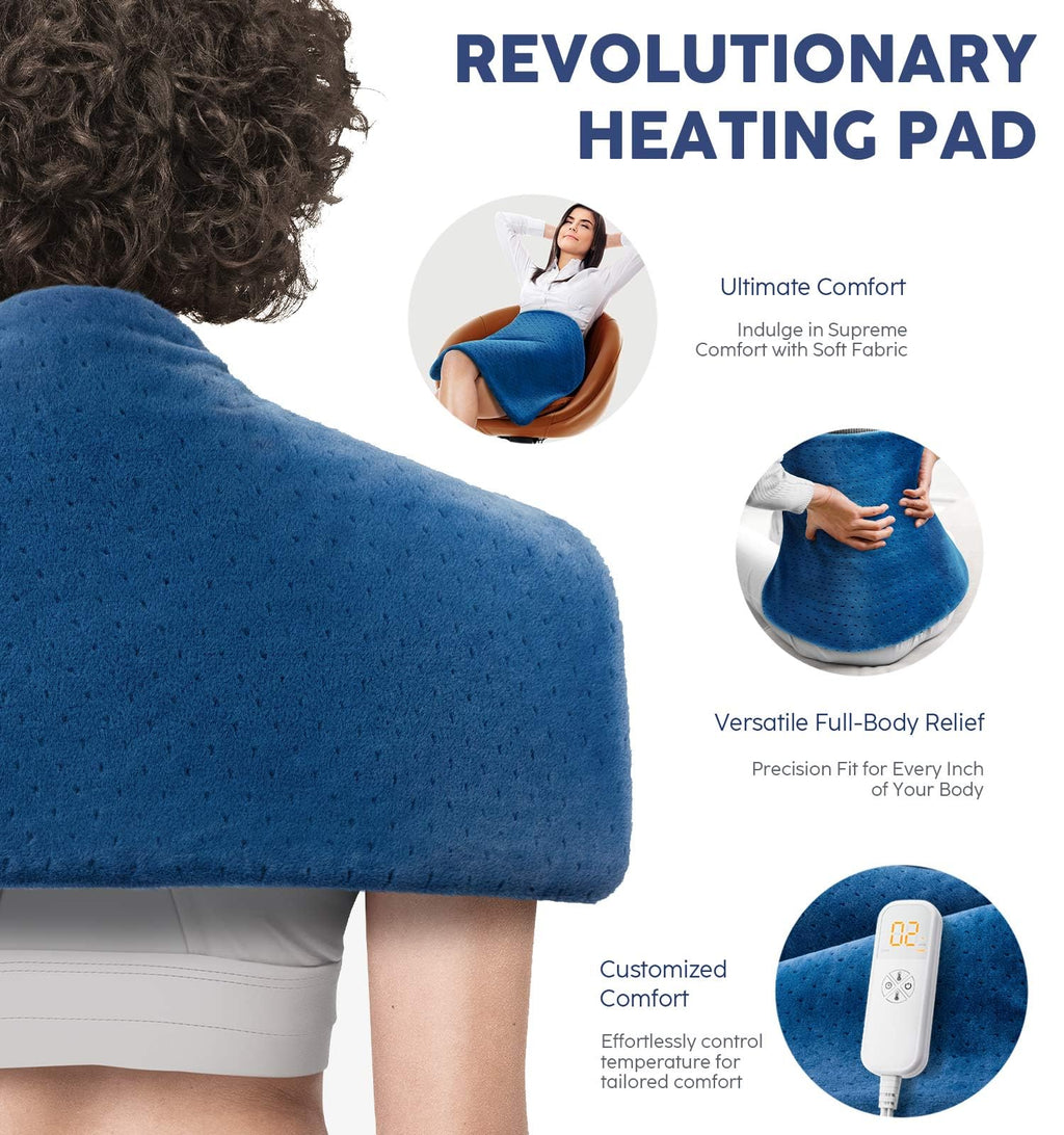 Fathers Day Dad Gifts from Daughter, Heating Pad for Back Pain & Cramps - Ultimate Pain Relief & Versatile Gift for Women, Men - Ideal for Christmas, Soft Machine Wash Fabric, King Size 12"x24"