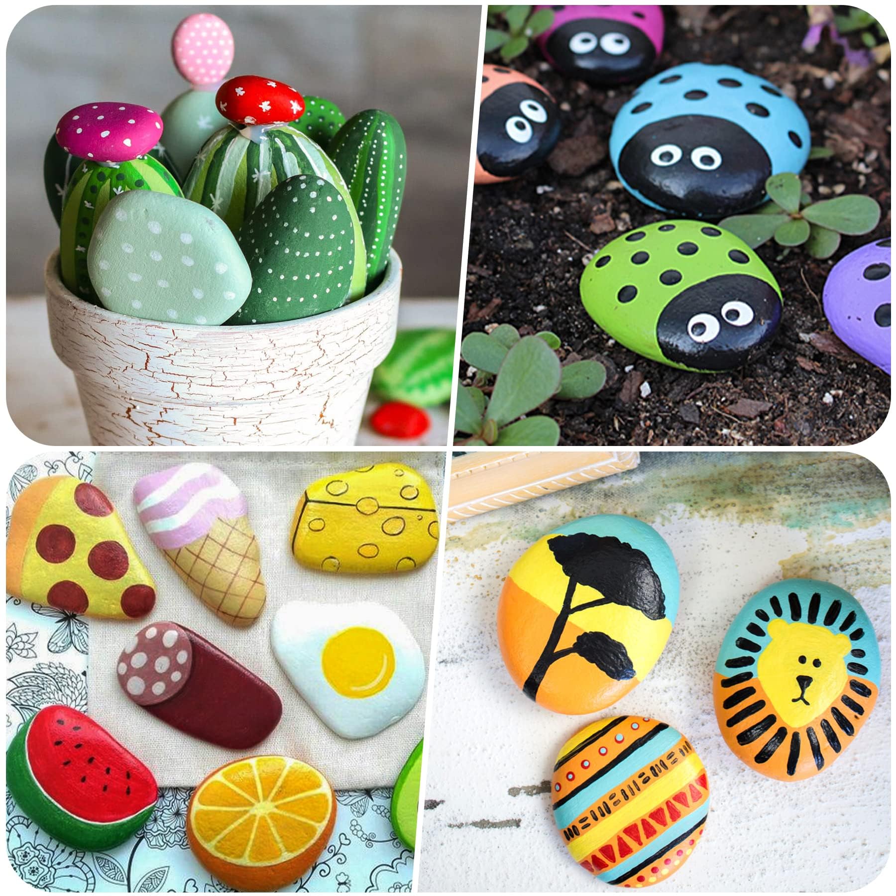 River Rocks for Painting 10 Pcs Large 2-3 Inch Flat Smooth Painting Stones Craft Rock to Paint for Kids Crafts Painting Bulk
