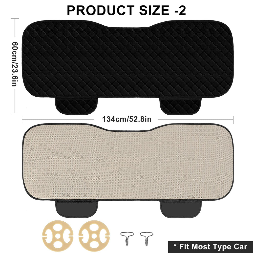 surpassme Comfortable Car Seat Covers Universal Front Seat Covers for Car Accessories, Padded Car Interior Covers for Automotive, SUV, Truck, and Van(Black)