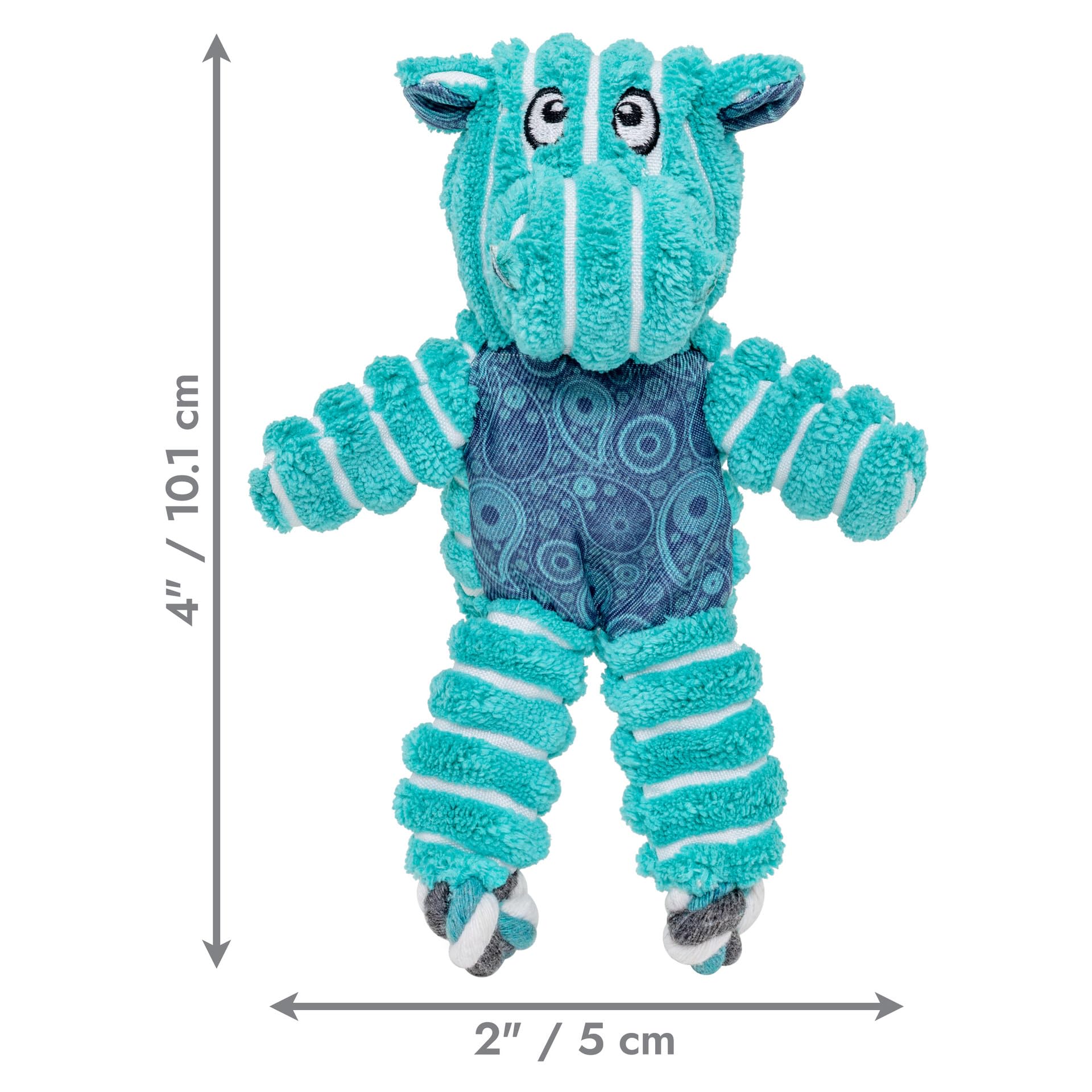KONG Floppy Knots - Durable No‑Stuffing Squeaky Rope & Plush Dog Toy - for Teething, Playing (Bunny, Small/Medium)