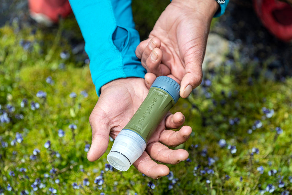 Platypus Quickdraw Ultralight Backpacking Water Filter, Blue
