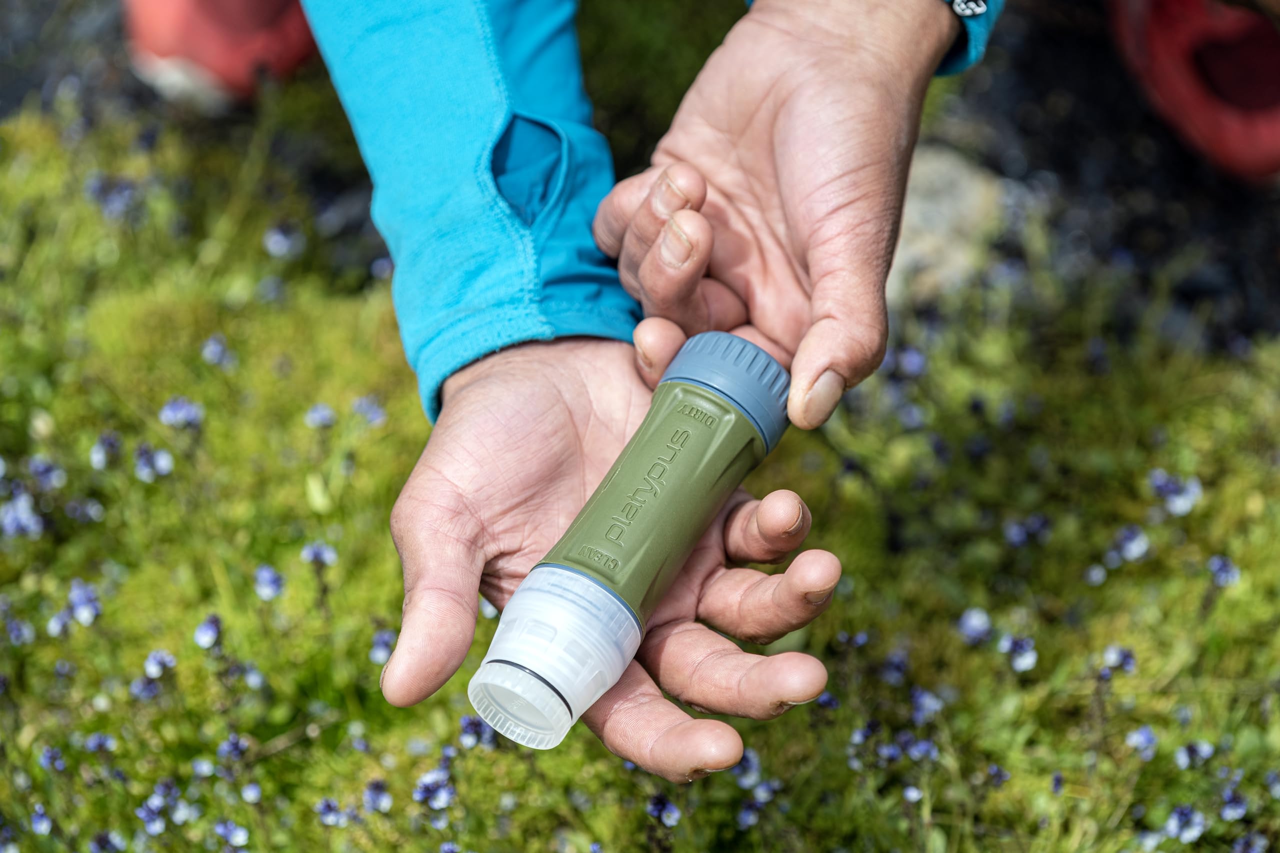 Platypus Quickdraw Ultralight Backpacking Water Filter, Blue