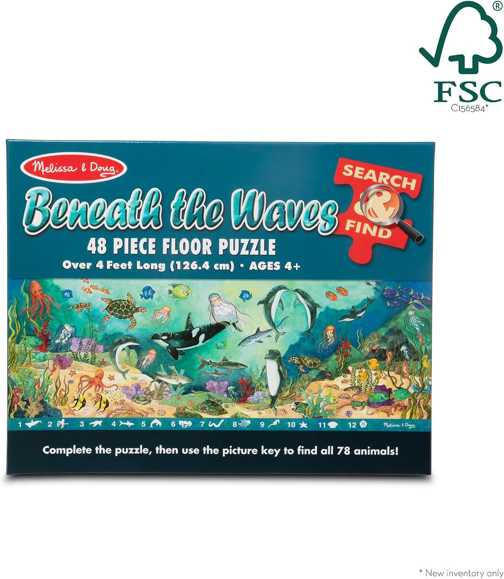 Melissa & Doug Search and Find Beneath The Waves Floor Puzzle (48 pcs, Over 4 feet Long) - FSC Certified