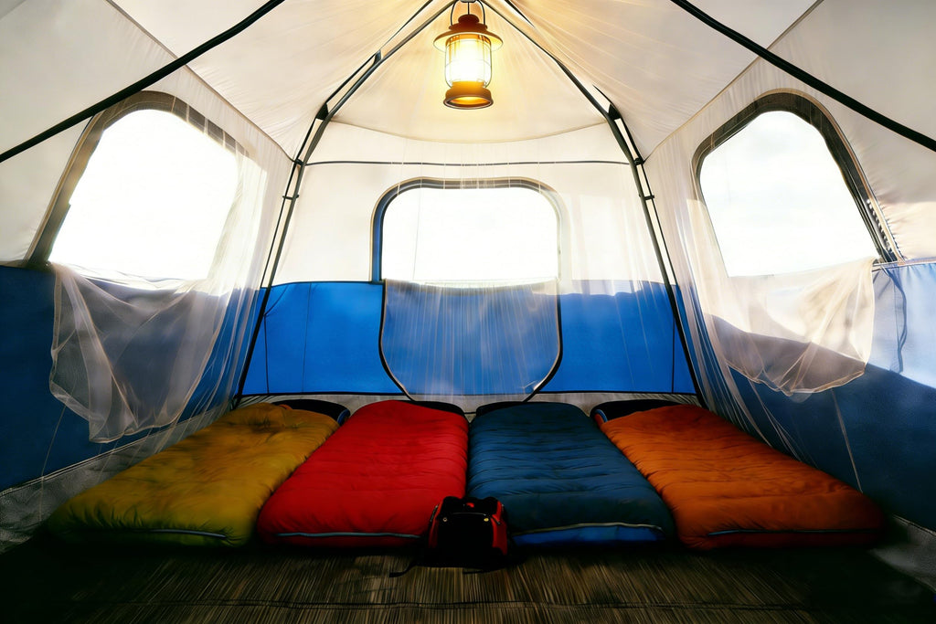 3/4 Person Camping Tent with 1 Door, 4 Windows, and Upgraded Ventilation– Instant Setup, Waterproof, 8'x 8'x 67''Oxford Fabric Floor Pop Up in 60 Seconds Includes Rainfly and Backpack