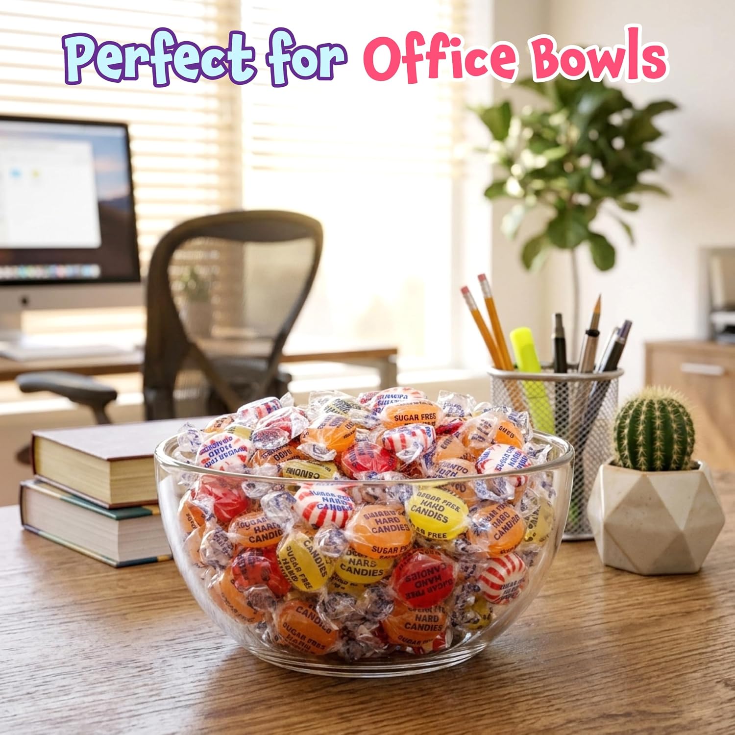 Sugar Free Candy - 1 Pound Pack - Hard Candy Individually Wrapped - Lemon, Butterscotch, Peppermint, Cinnamon - Office Bowl Mix - Old Fashioned Sugarless Treats