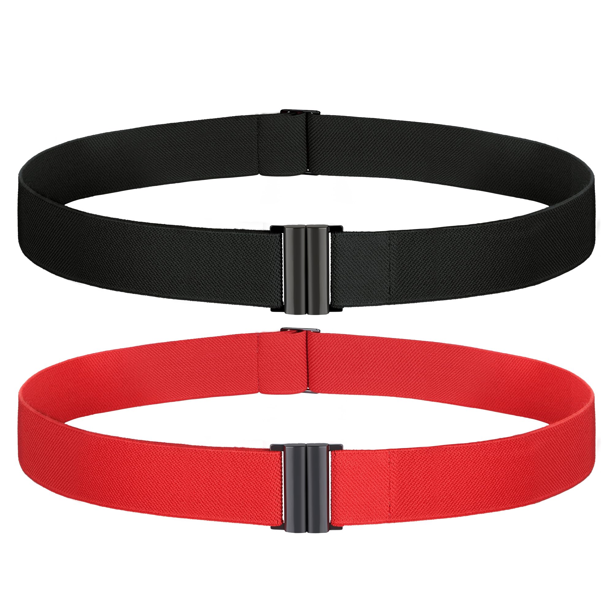 TOURZOO No Show Invisible Belt for Women/Men Elastic Web Strap Waist Stretch Belt with Flat Buckle for Jeans Pants Dresses