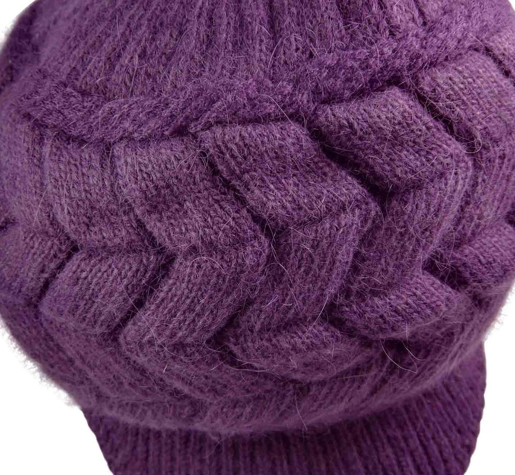 Women Winter Warm Knit Hat Wool Snow Ski Caps with Visor