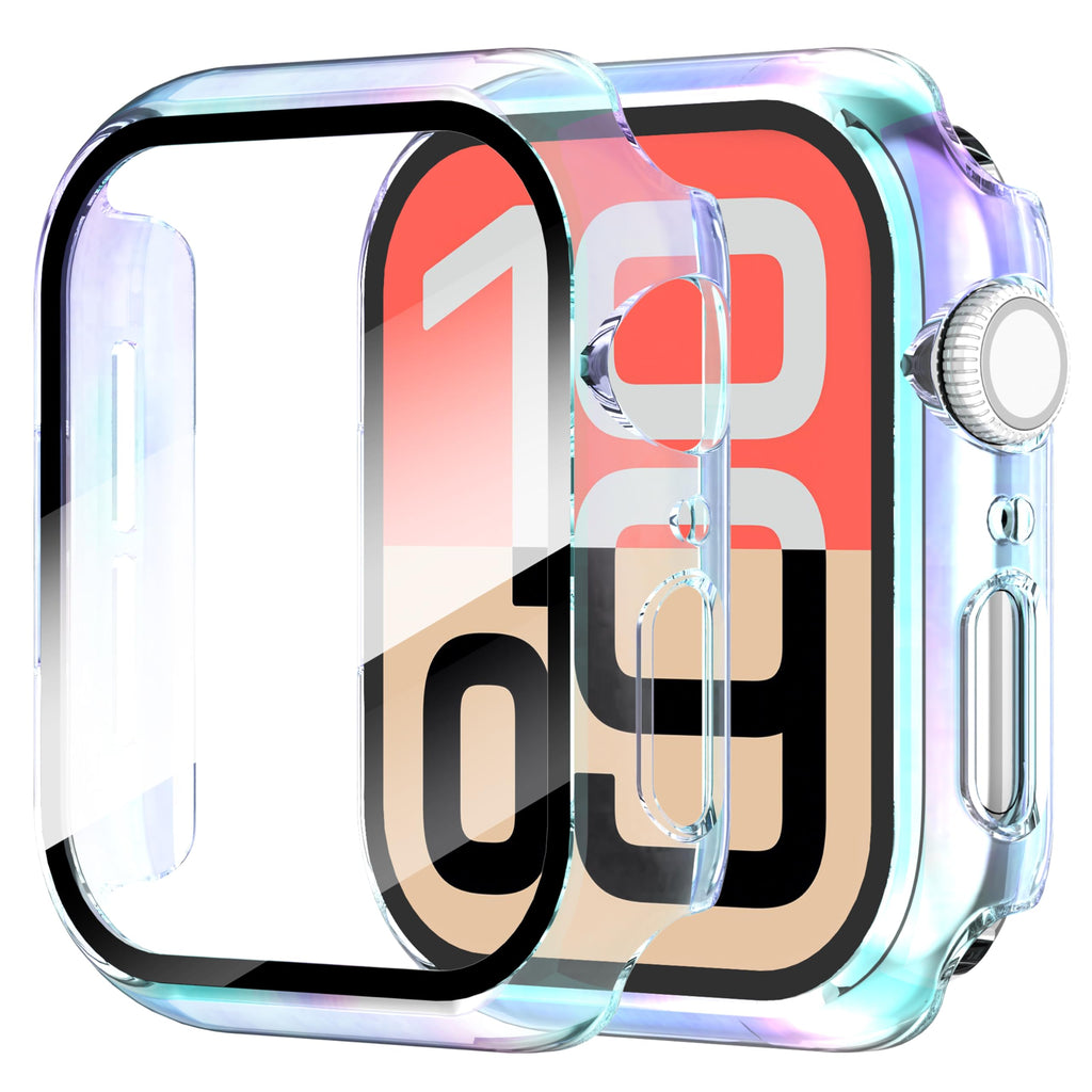 Diruite 2-Pack for Apple Watch Series 3/2/1 38mm Case, Ultra-Thin All-Around Tempered Glass Screen Protector Protection Cover for iWatch 38mm - Black