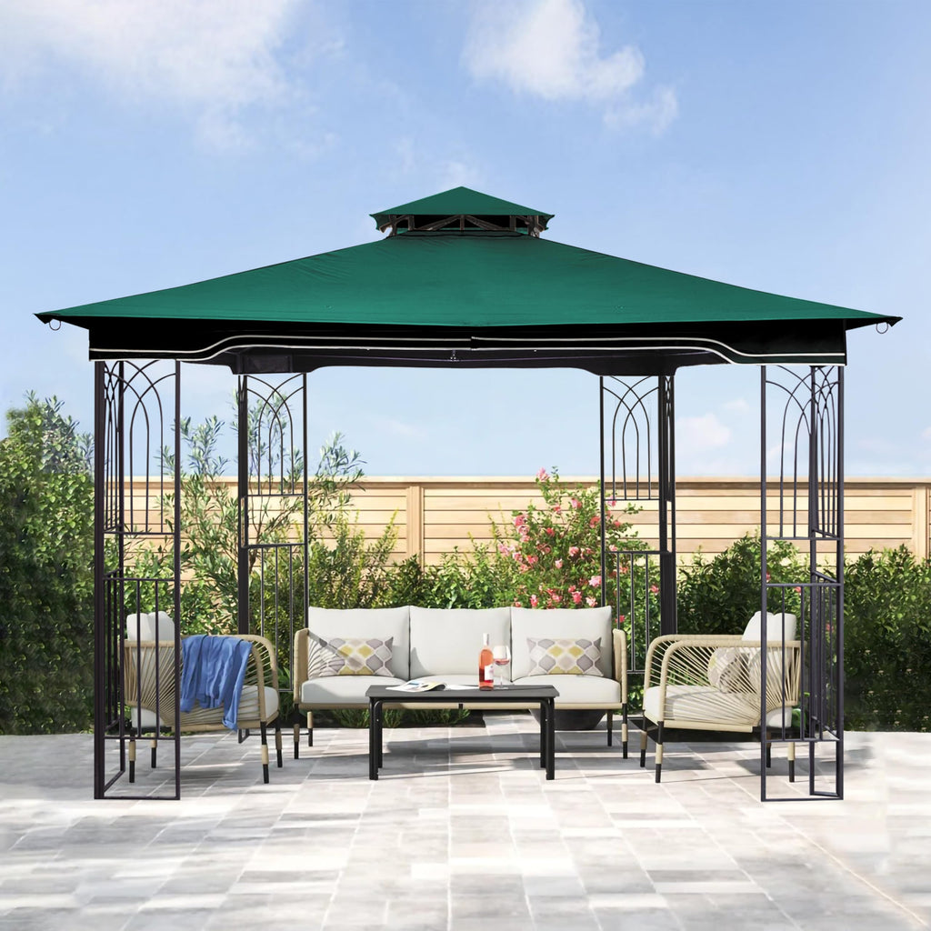 SCOCANOPY Replacement Gazebo Canopy Compatible with 10 x 12 Regency II Patio Gazebo Model L-GZ798PST,A101004104,A101004105,(Forest Green)