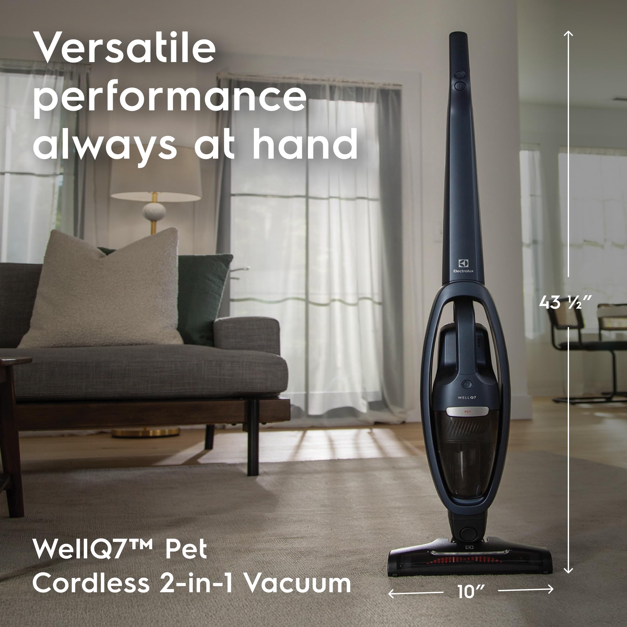 Electrolux WellQ7 Hard Floor Cordless 2-in-1 Vacuum with PowerPro Roller for Hard Surfaces, 50-Minute Run Time, 2 Power Modes, Soft Sand