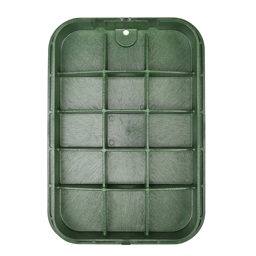 NDS 117BC* 15 in. X 22 in. Rectangular Jumbo Valve Box and Cover, 12 in. Height, Irrigation Control Valve Lettering, Black Box, Green Overlapping Cover, Black/Green