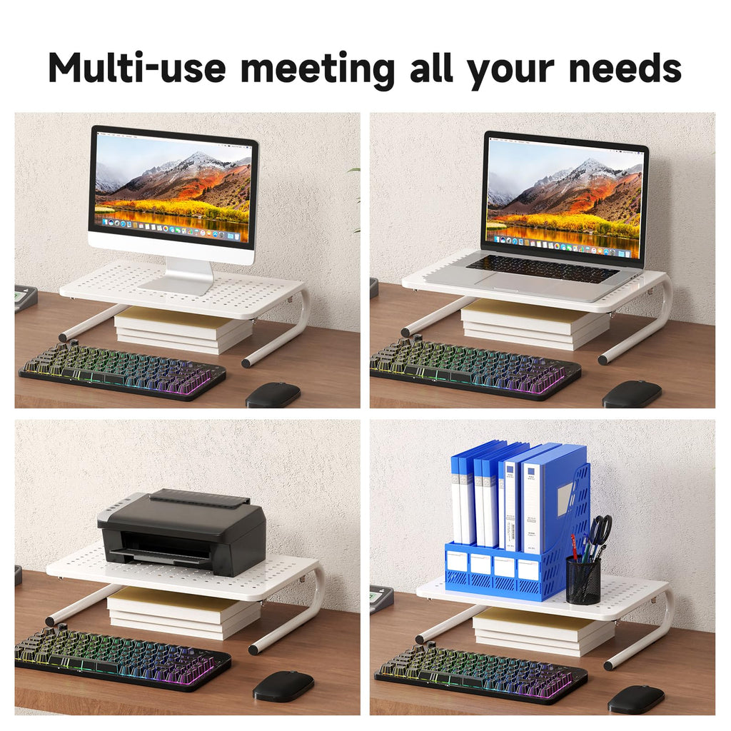 suptek Clamp-on 32 Inch Dual Monitor Desk Mount Riser Shelf Computer Stands for 2 Monitor,Laptop,Printer, Notebook,32.2” x 7.8” x 5.7”