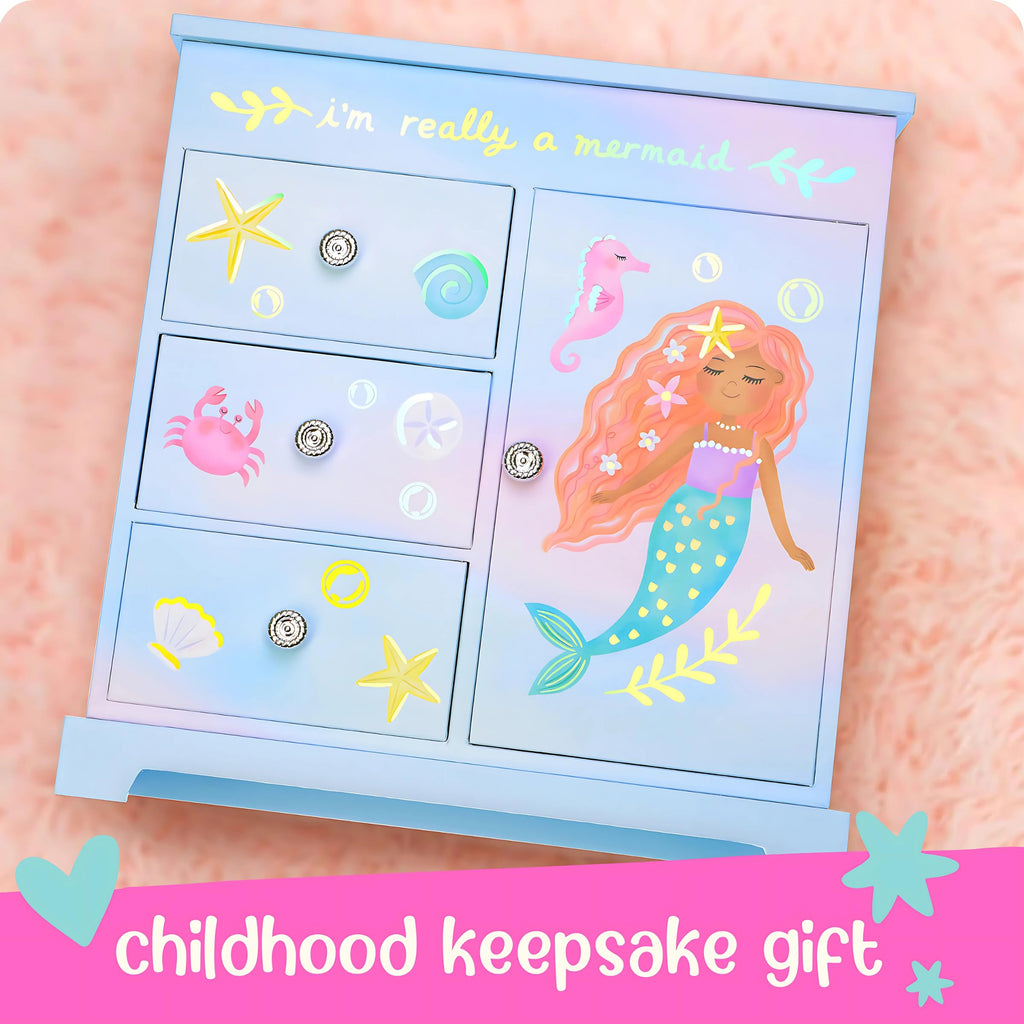 Giggle & Honey® Unicorn Musical Jewelry Box for Girls Unicorn Toys for Girls Age 4-6 Kids Jewelry Box with Drawers
