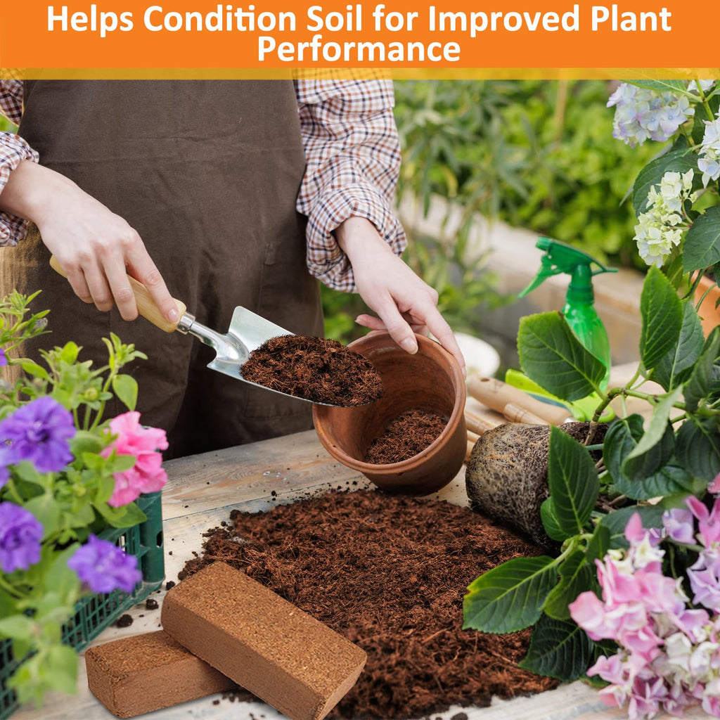 Legigo 2 Pack Premium Coco Coir Brick for Plants- 100% Organic Compressed Coconut Coir Bricks Starting Mix, Coco Coir Fiber Coconut Husk for Planting, Gardening, Potting Soil Substrate, Herbs