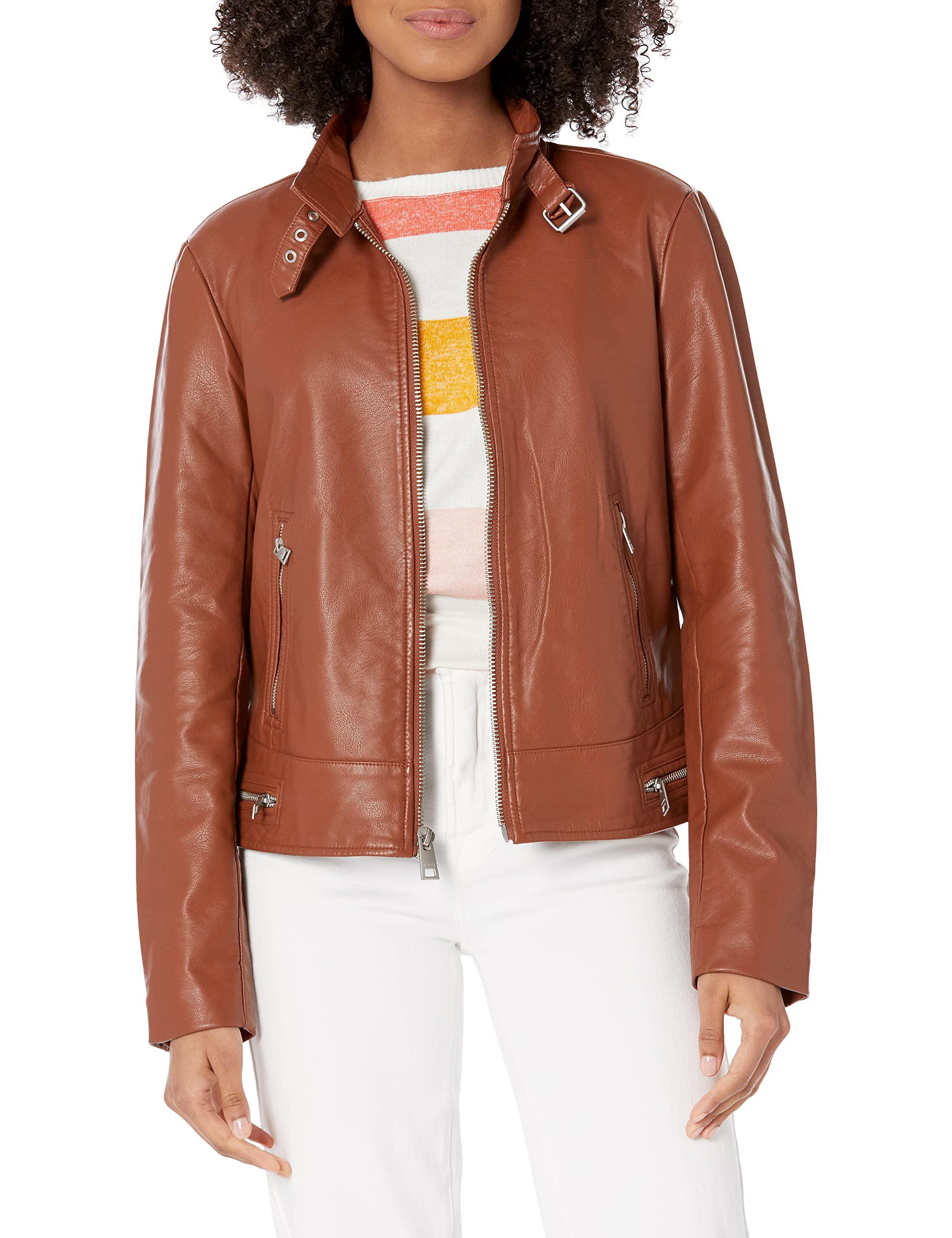 LEVI'S womens Faux Leather Motocross Racer Jacket (Standard and Plus)