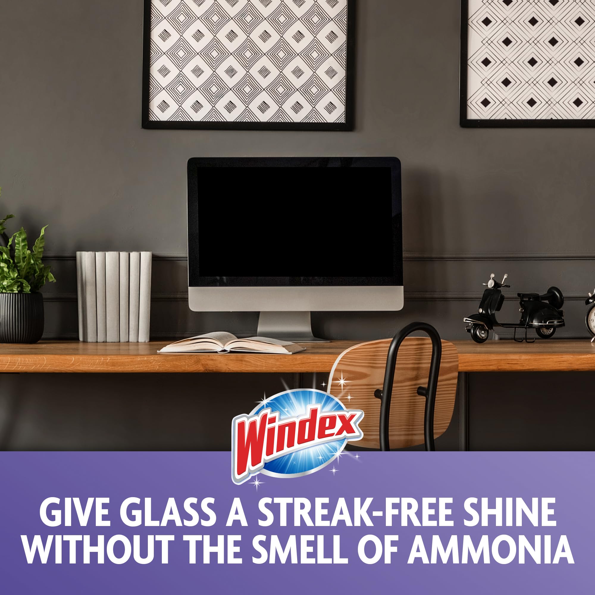 Windex Wipes Glass Cleaning Ammonia Free, Pre-Moistened Wipes for Cleaning All Glass Surfaces, Crystal Rain Fresh Scent, 25 Count