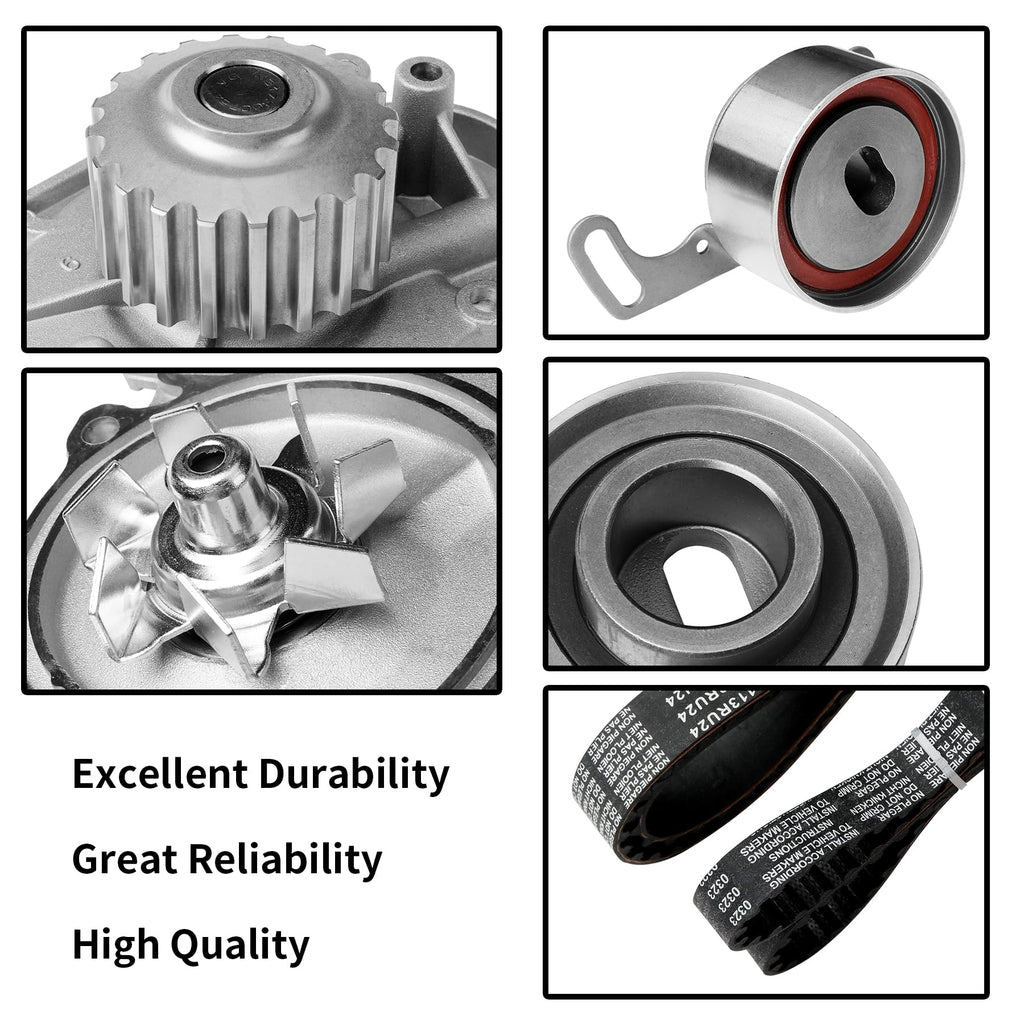 Engine Timing Belt Kit with Water Pump | Compatible With 1987-2001 Toyota Camry Celica RAV4 MR2 Solara 2.0L 2.2L 3SFE 5SFE L4 DOHC 16V | Replaces# TBK138, TCKWP199