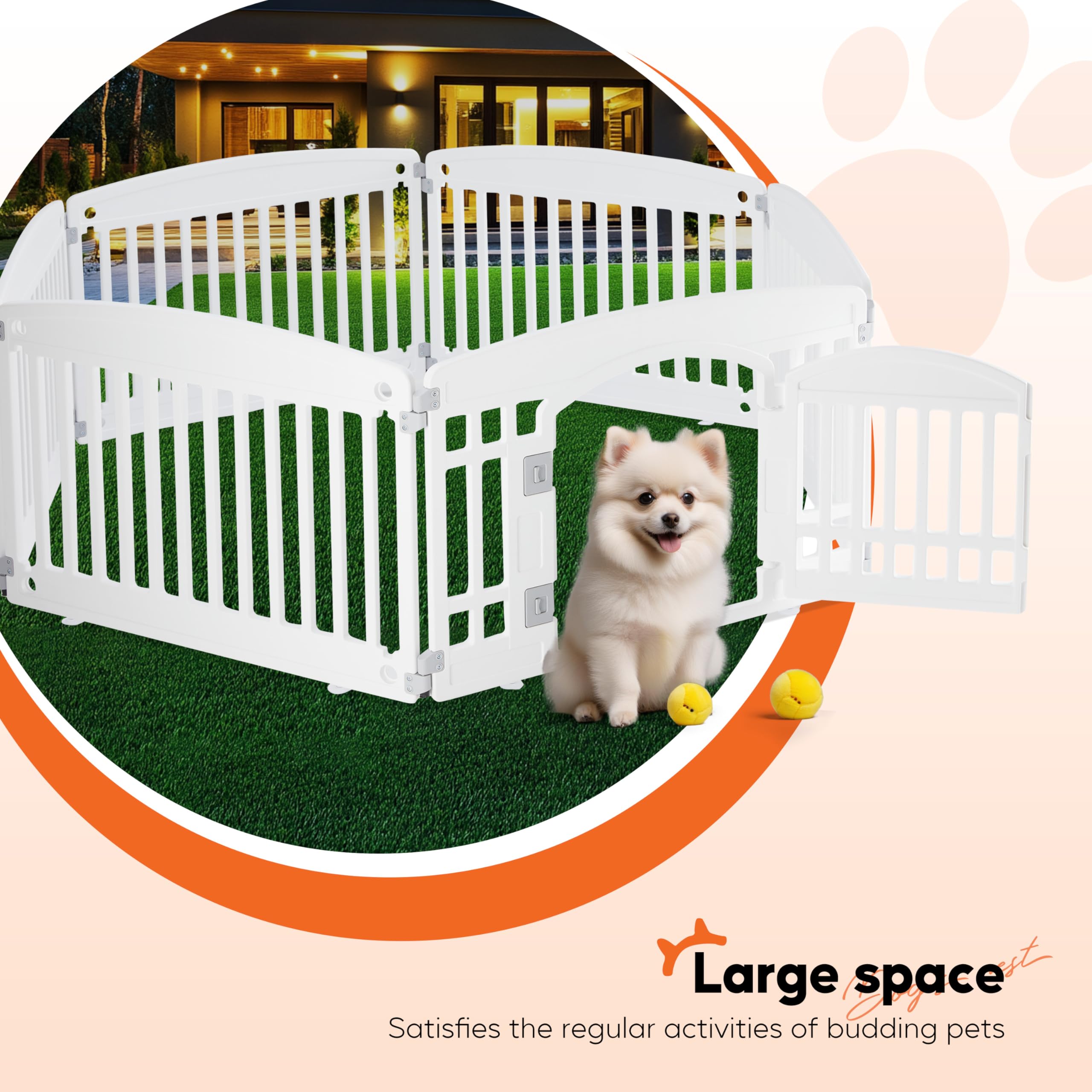 Dog Playpen 24 Inch 8 Panels, Ideal Dog Fence for Puppy/Small Dogs Indoor & Outdoor Bliss, Perfect Dog Pen for Camping, Yard, RV, Garden Fence, Black