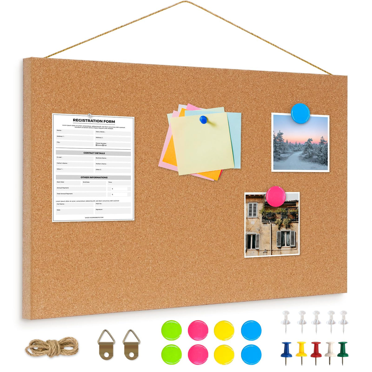 DOLLAR BOSS Black Cork Board with Linen Double-Sided 16''X 12'', Black Cork Boards for Walls, Wood Frame Bulletin Board Hanging Pin Board, Cork Board for Office Home School 1-Pack