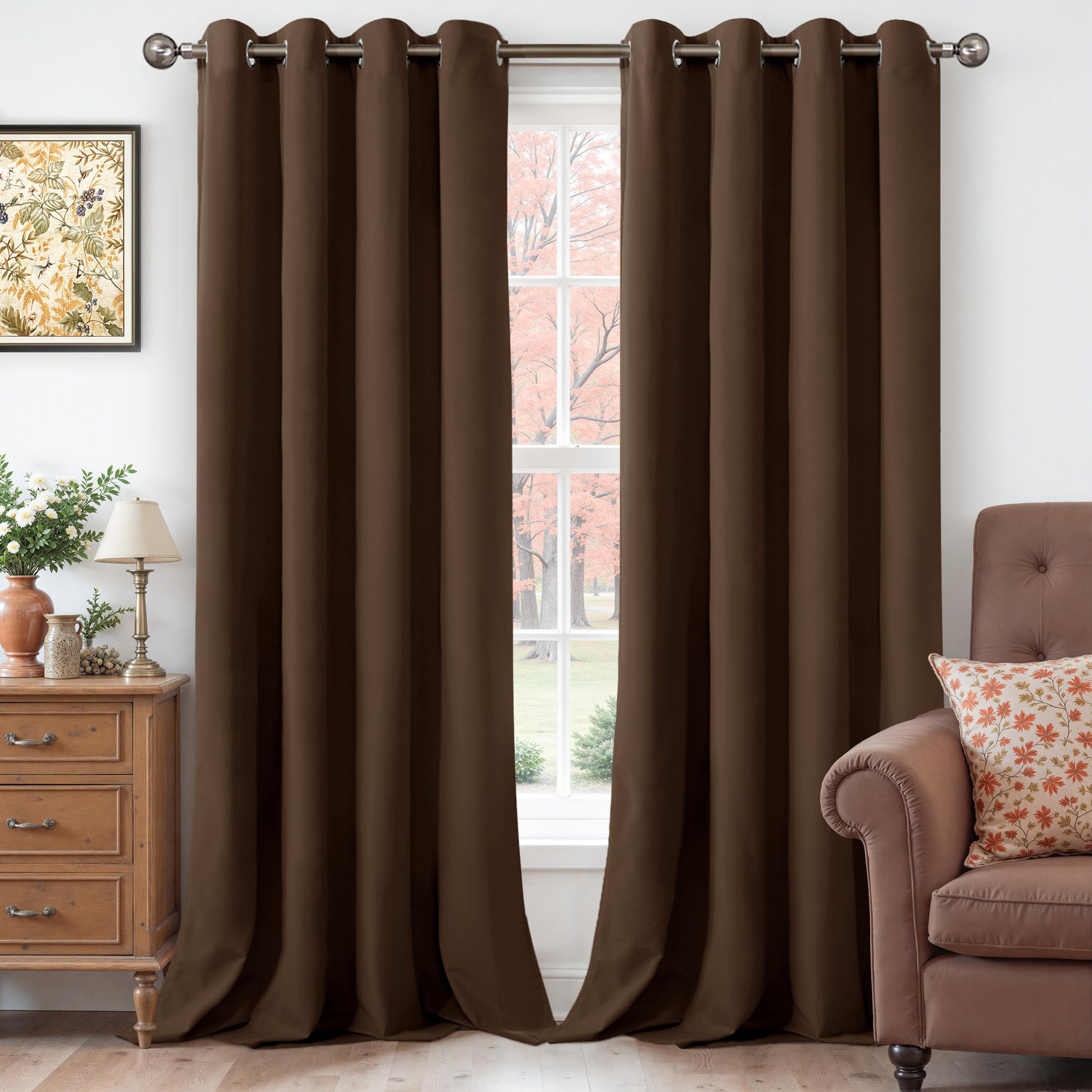 YoungsTex Velvet Black Out Curtains 63 Inches Long for Bedroom, Grommet Thermal Insulated Drapes Room Darkening Privacy for Living Room, Black, 2 Panels, 52 X 63 Inch