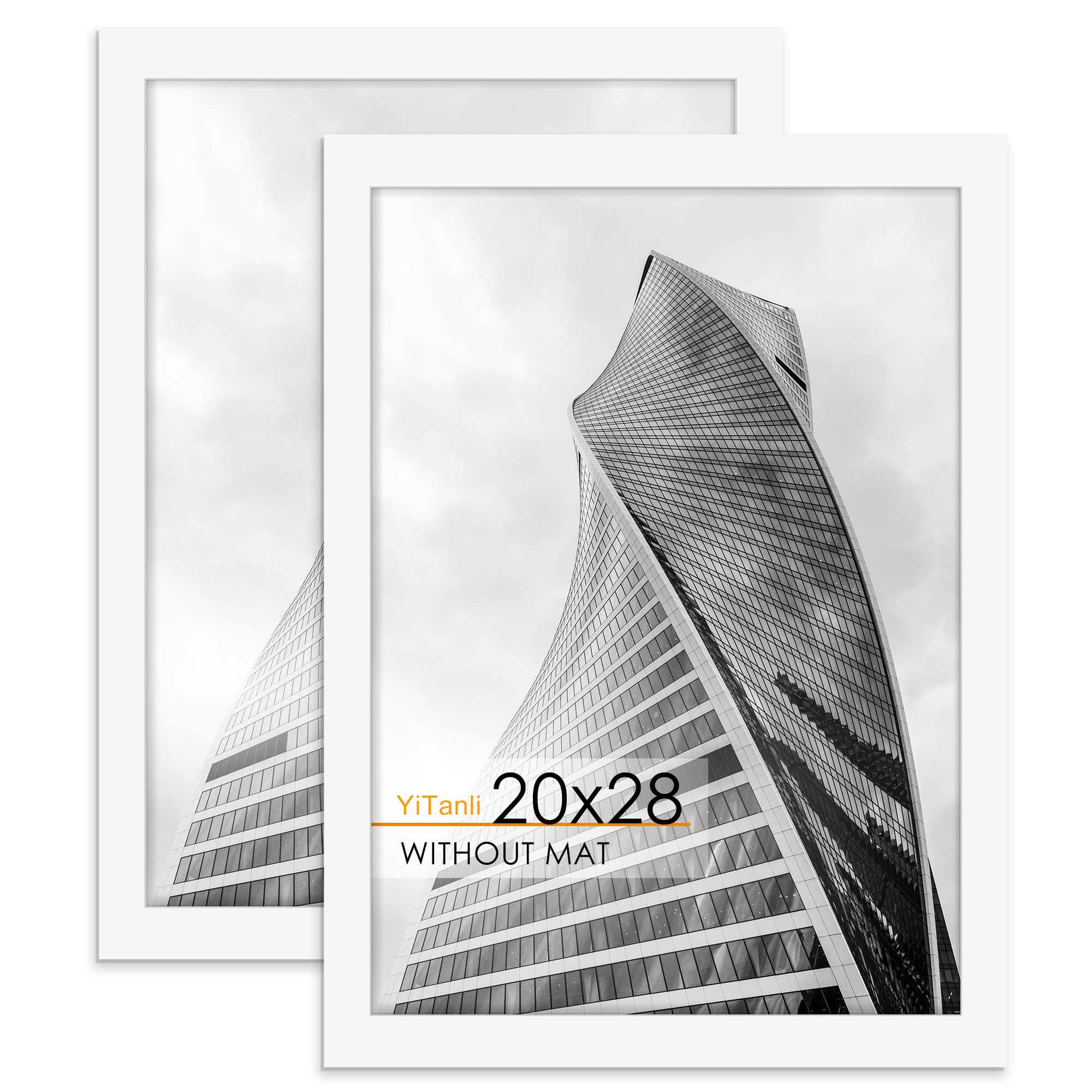16x24 Black Frame 2 Pack, Engineered Wood for 24 x 16 in Poster | Horizontal or Vertical Wall Mounting, 24x16 Poster Frames for Gallery, Office, and Home Decor