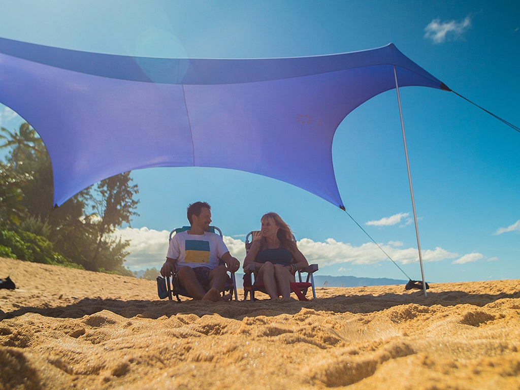 Neso Grande Portable Beach Tent Sun Shelter - Lightweight Beach Shade Canopy - Easy Setup for Family Outings - Patented Reinforced Corners - UPF 50+ Sun Protection - 7ft Tall, 9 x 9ft