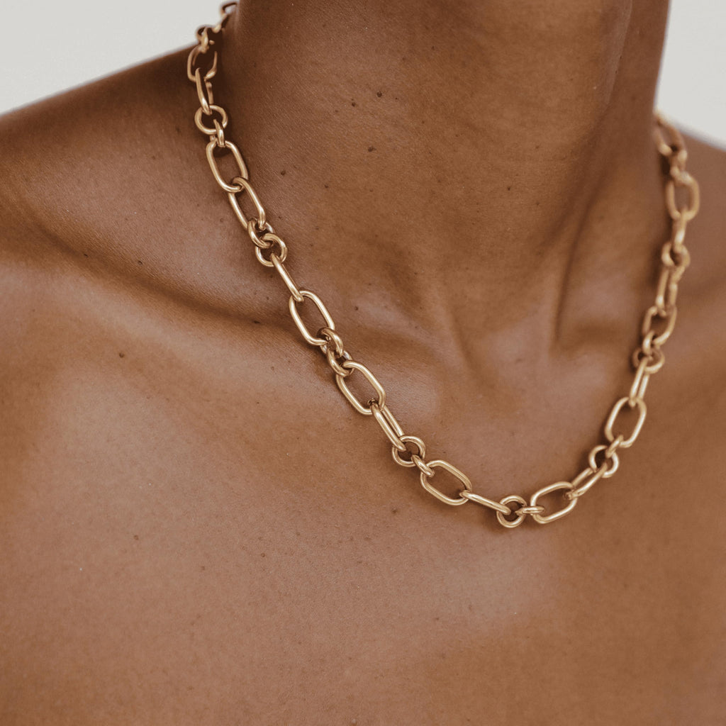 Hey Harper Gold Necklace For Women Trendy Necklace - 14K Golden PVD Coating Waterproof & Sweatproof Non Tarnish Jewelry Chain Necklaces