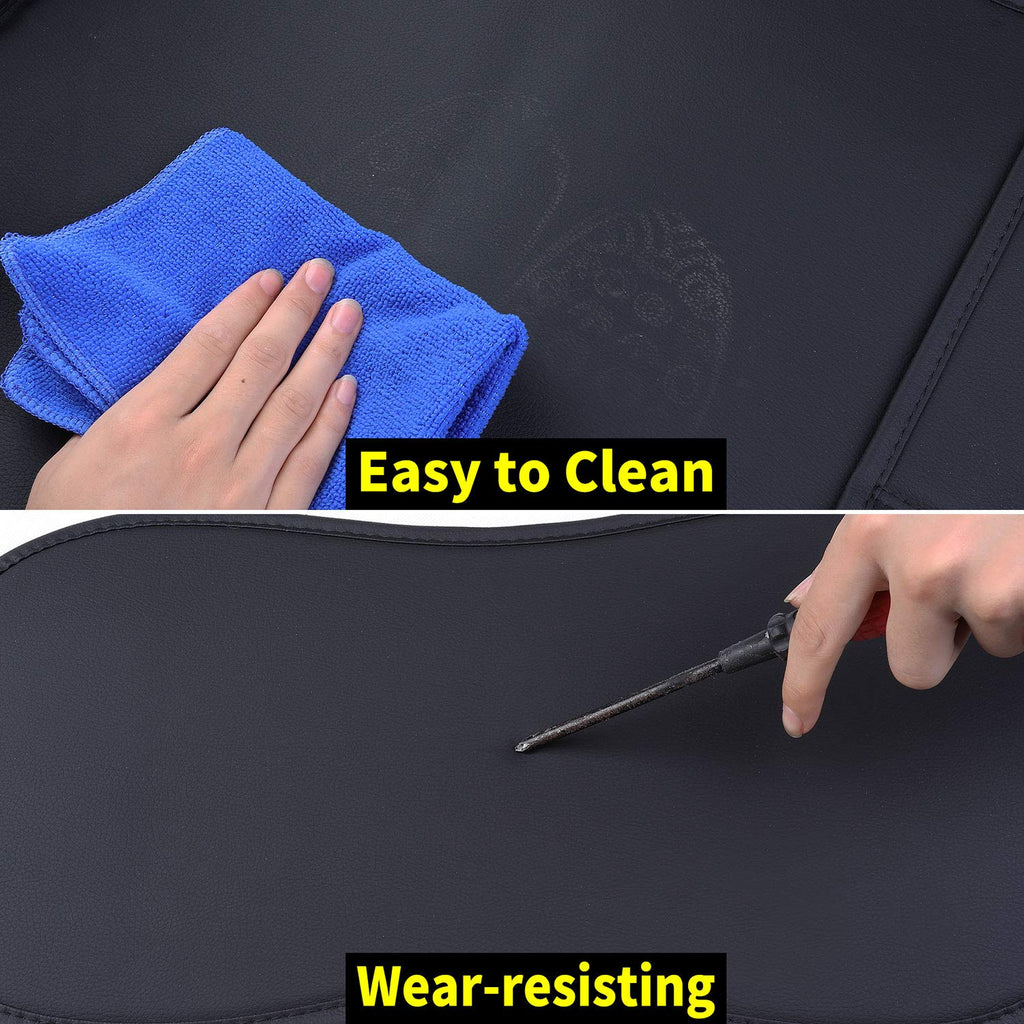 Aierxuan 2Pcs Front Chevy Silverado GMC Sierra Car Seat Covers, Custom Fit 2007-2026 1500 2500 HD 3500 HD Crew, Double, Extended Cab or Pickup Truck, with Waterproof Faux Leather (Black)