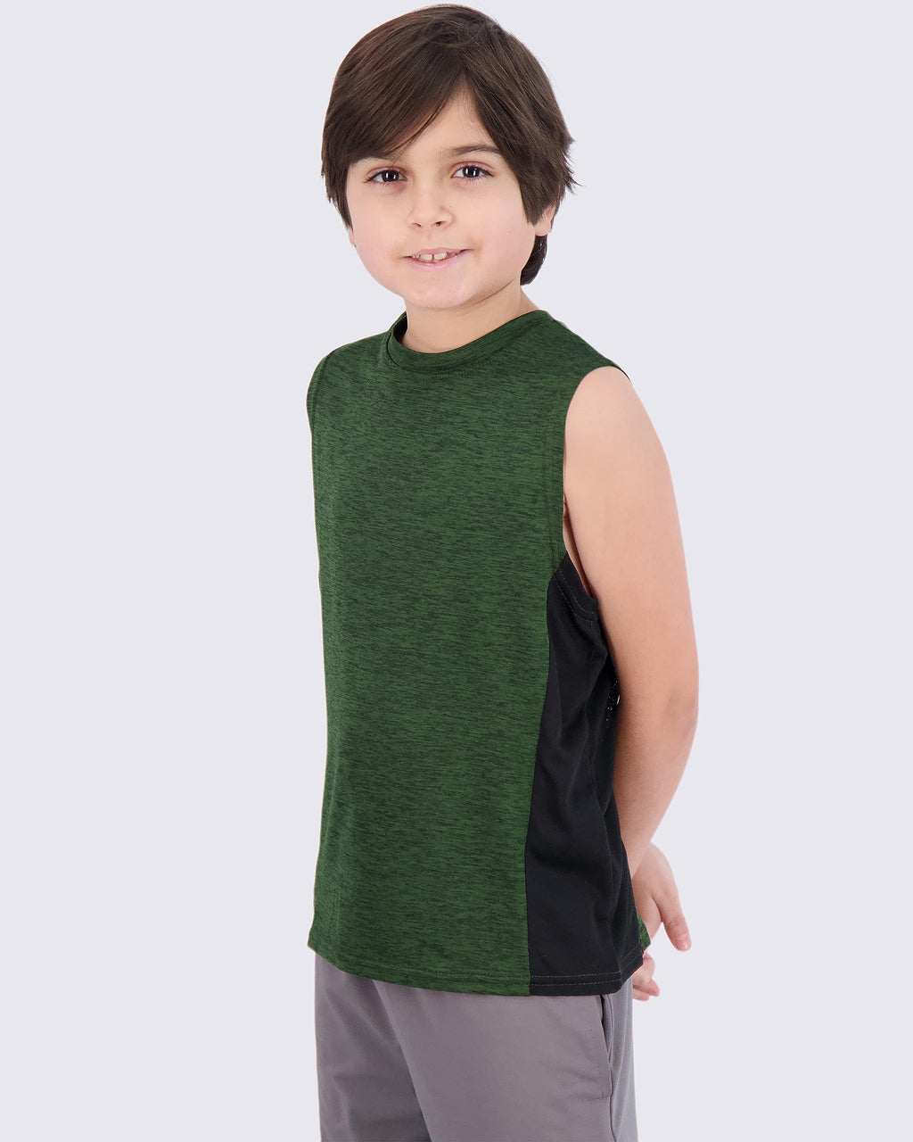 Real Essentials 5 Pack: Boys Dry-Fit Active Athletic Performance Tank Top