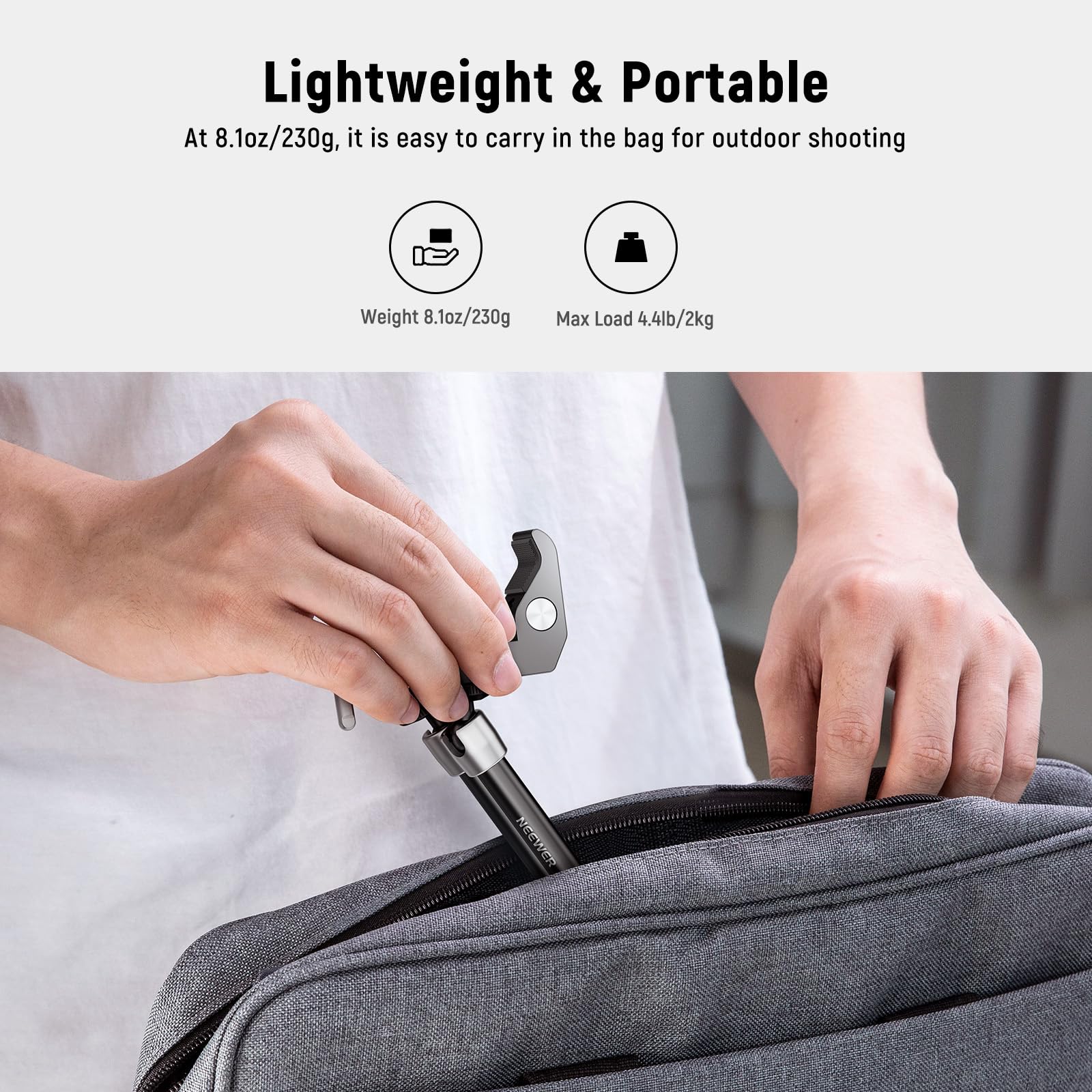 NEEWER 5.9"/15cm Adjustable Friction Magic Arm with 1/4" Screw on Both Ends, Compatible with SmallRig Cage, Flash/LED Light/Microphone/Monitor/SuperClip, Max Load 4.4lb/2kg, ST15