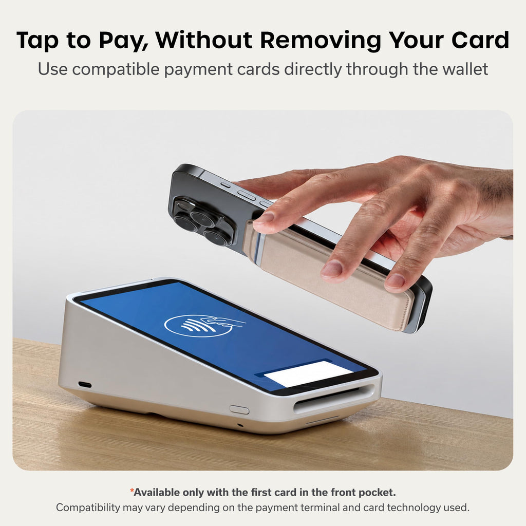 Satechi Magnetic Magsafe Wallet, Double Flap Stand Card Holder, 4 Slots with Front NFC Pass-Through, Adjustable Phone Attachment for iPhone 17/16/15/14/13/12, Travel Accessory