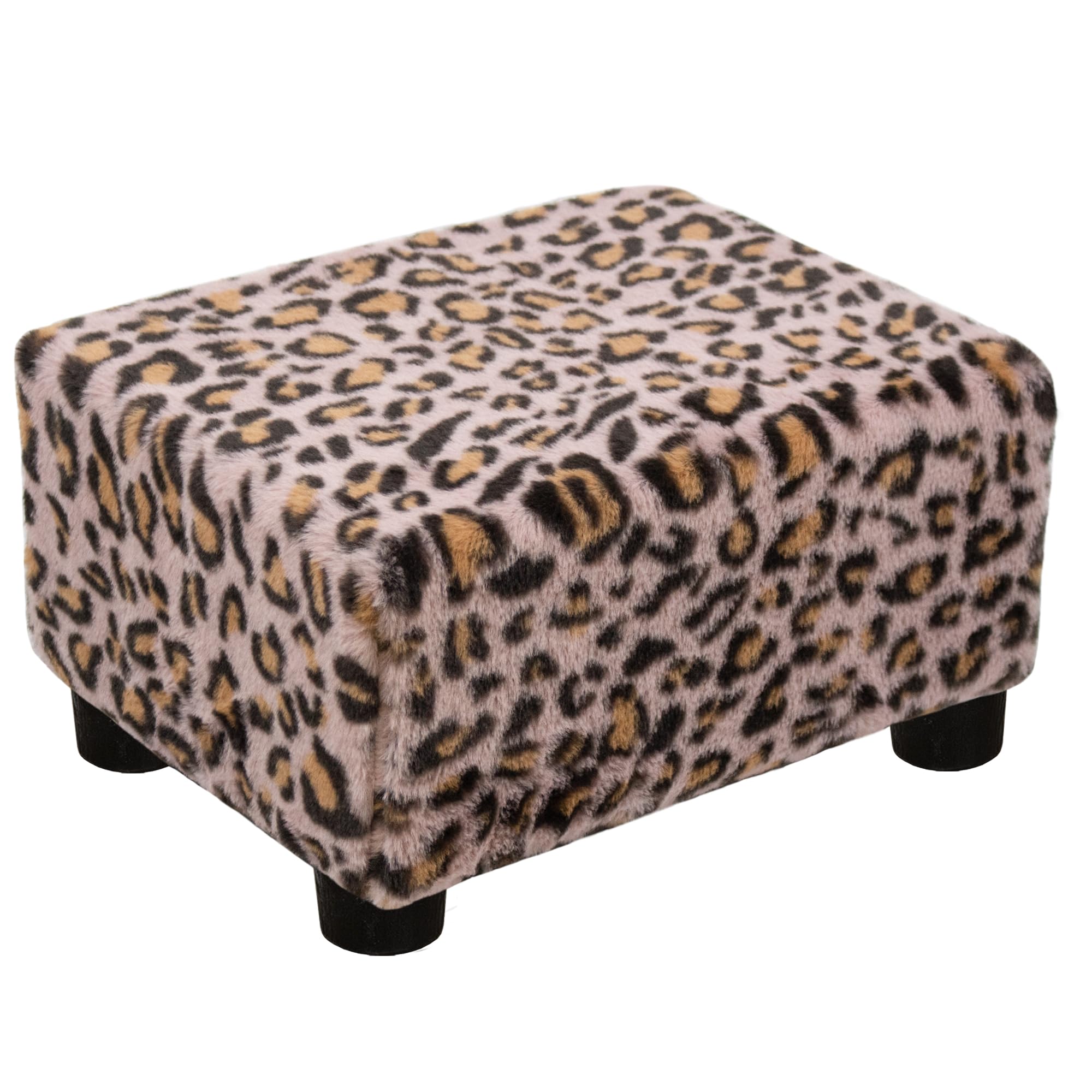 CAROLMADE Small Foot Stool Ottoman Footstool with Legs Under Desk Footrest for Living Room Bedroom and Office, Black