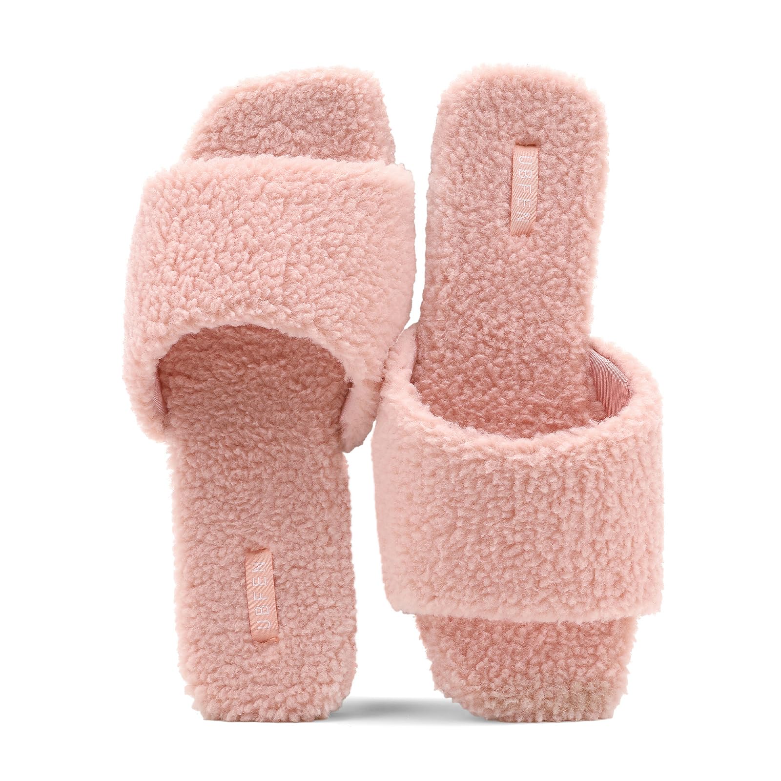 UBFEN Womens Mens Slippers Memory Foam Comfort Fuzzy Plush Lining Slip On House Shoes