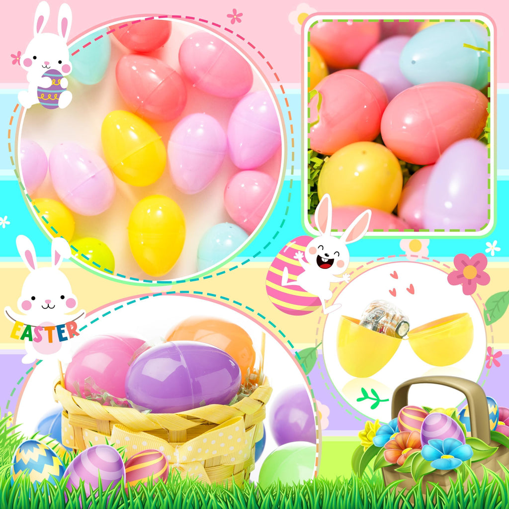 OCTERIC 30Pcs Easter Eggs, 2.3" Fillable Pastel Colors Plastic Easter Eggs Empty for Easter Hunt, Easter Basket Stuffers, Party Favor, Classroom Prize Supplies